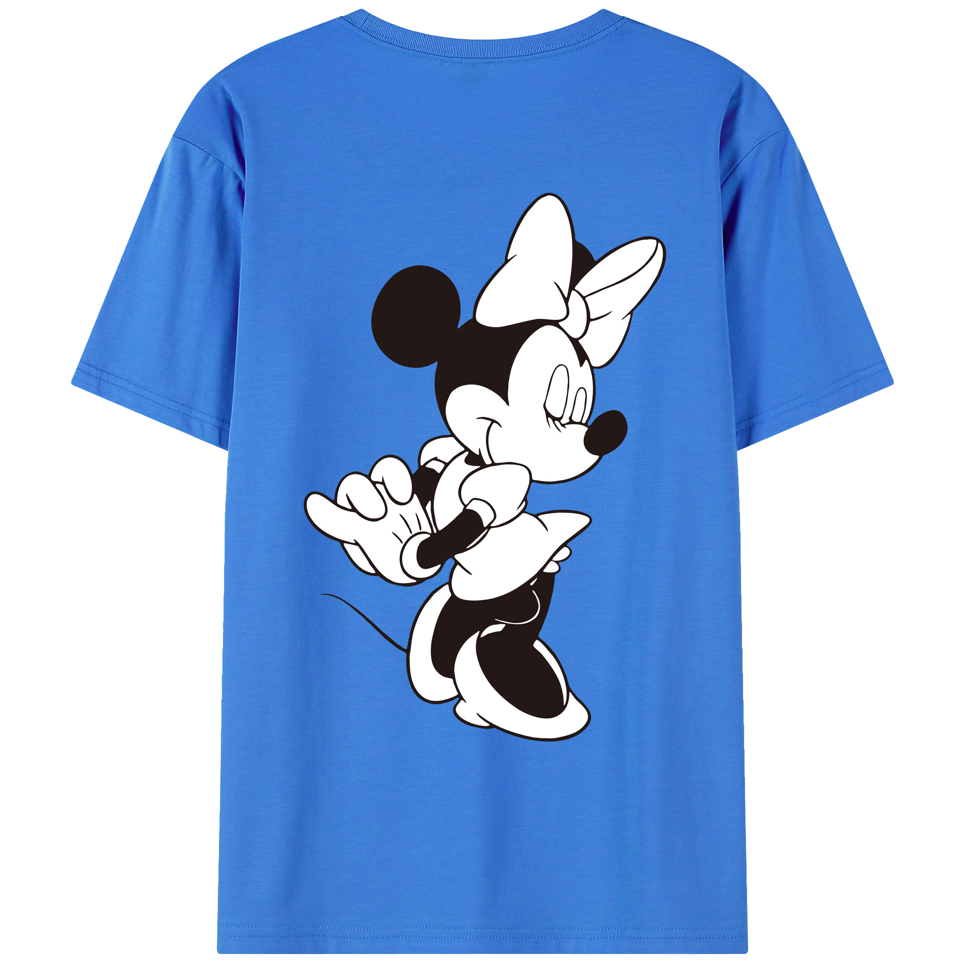 ミッキーマウス Mickey Mouse 綿100％ メンズ半袖Tシャツ（バックプリント） 通気性