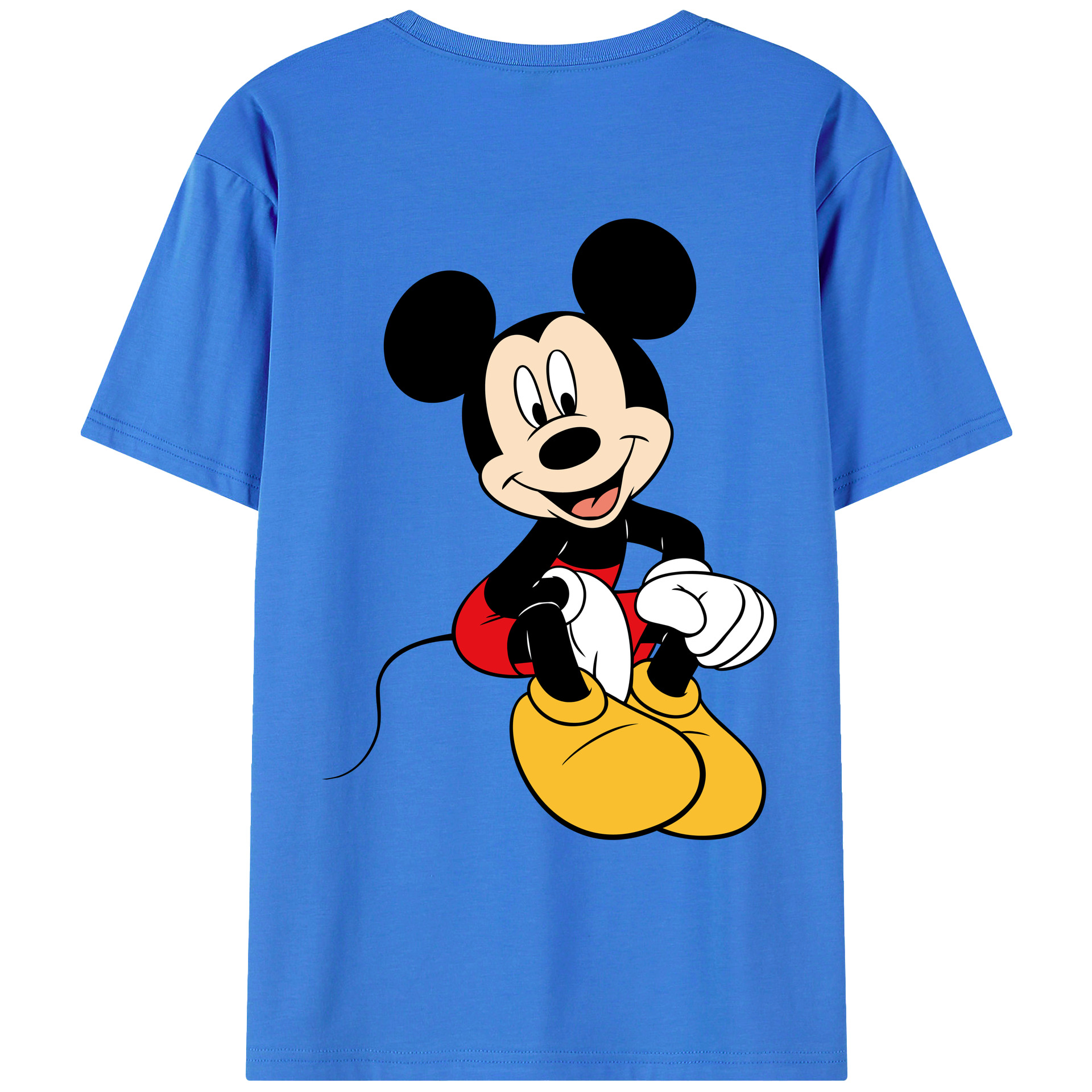 ミッキーマウス Mickey Mouse 綿100％ メンズ半袖Tシャツ（バックプリント） 通気性