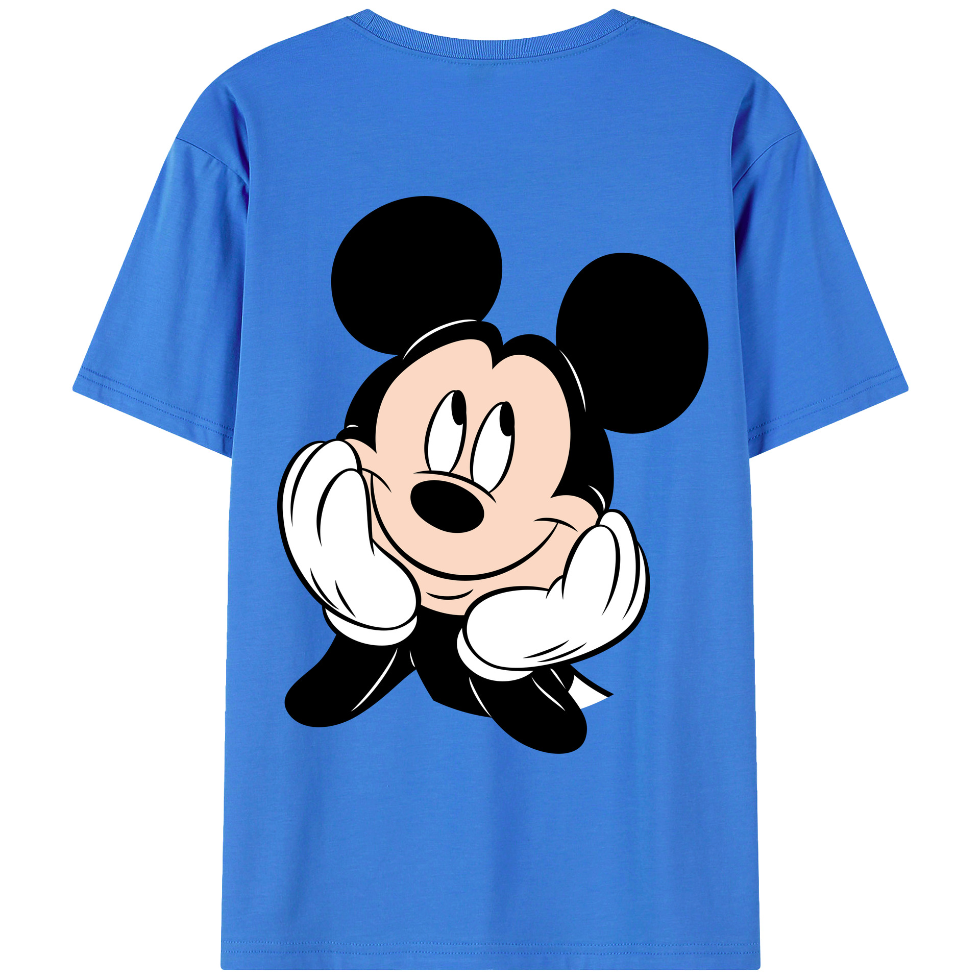 ミッキーマウス Mickey Mouse 綿100％ メンズ半袖Tシャツ（バックプリント） 通気性