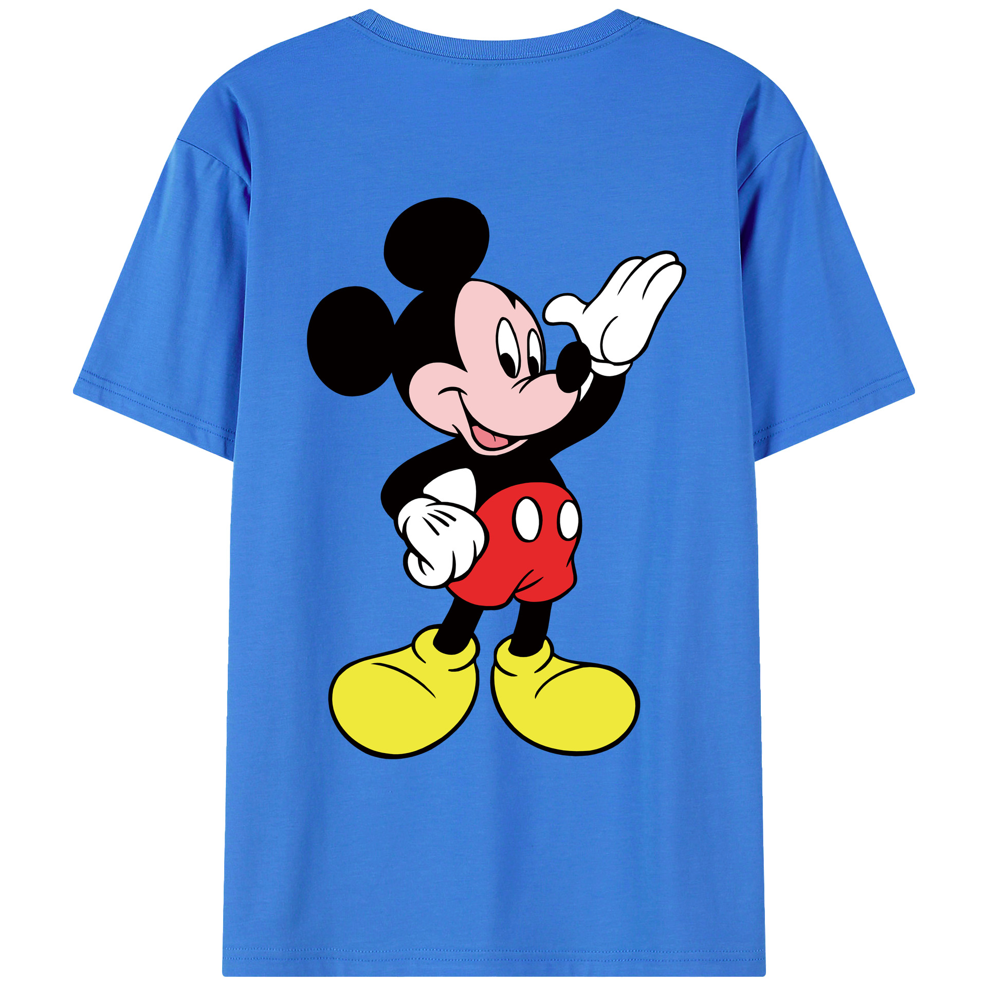 ミッキーマウス Mickey Mouse 綿100％ メンズ半袖Tシャツ（バックプリント） 通気性