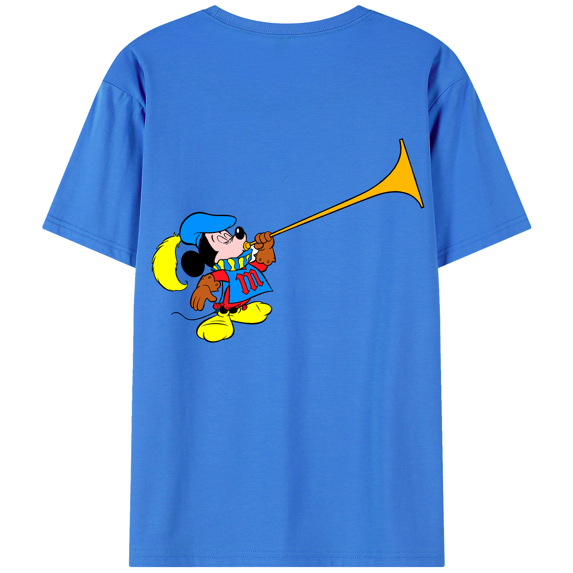 ミッキーマウス Mickey Mouse 綿100％ メンズ半袖Tシャツ（バックプリント） 通気性