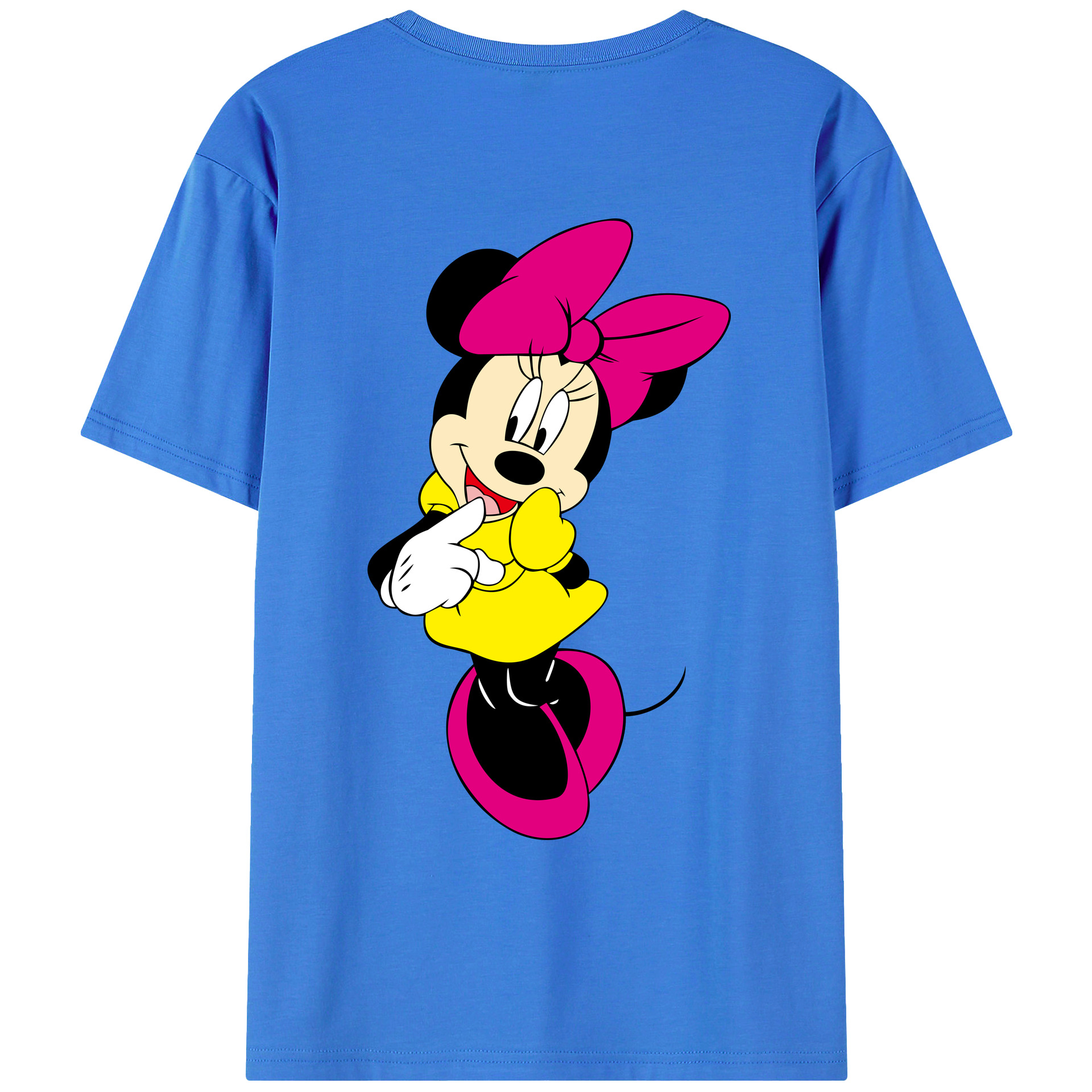 ミッキーマウス Mickey Mouse 綿100％ メンズ半袖Tシャツ（バックプリント） 通気性