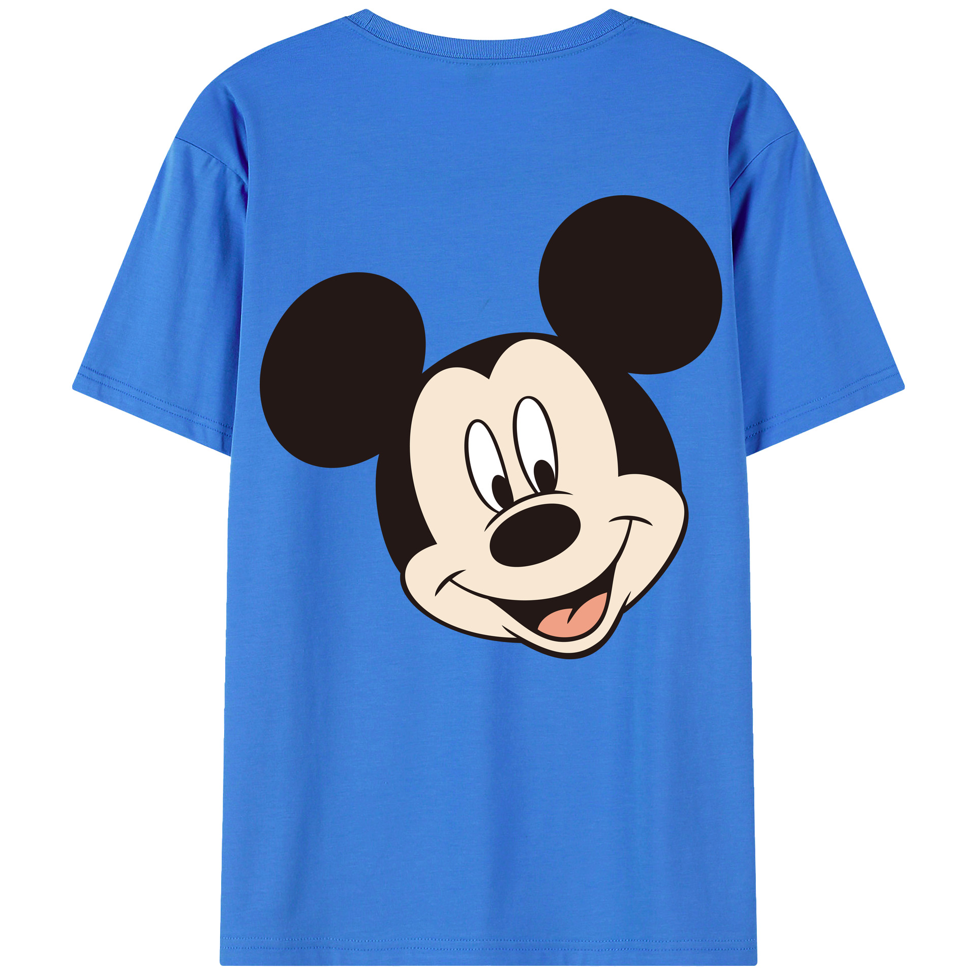 ミッキーマウス Mickey Mouse 綿100％ メンズ半袖Tシャツ（バックプリント） 通気性