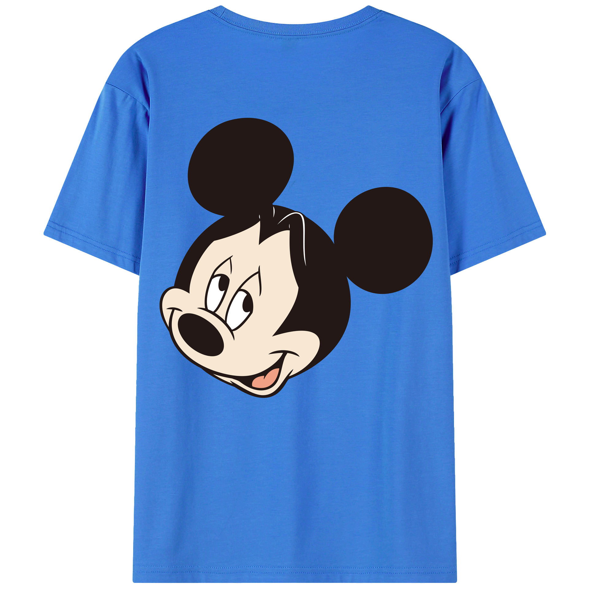 ミッキーマウス Mickey Mouse 綿100％ メンズ半袖Tシャツ（バックプリント） 通気性