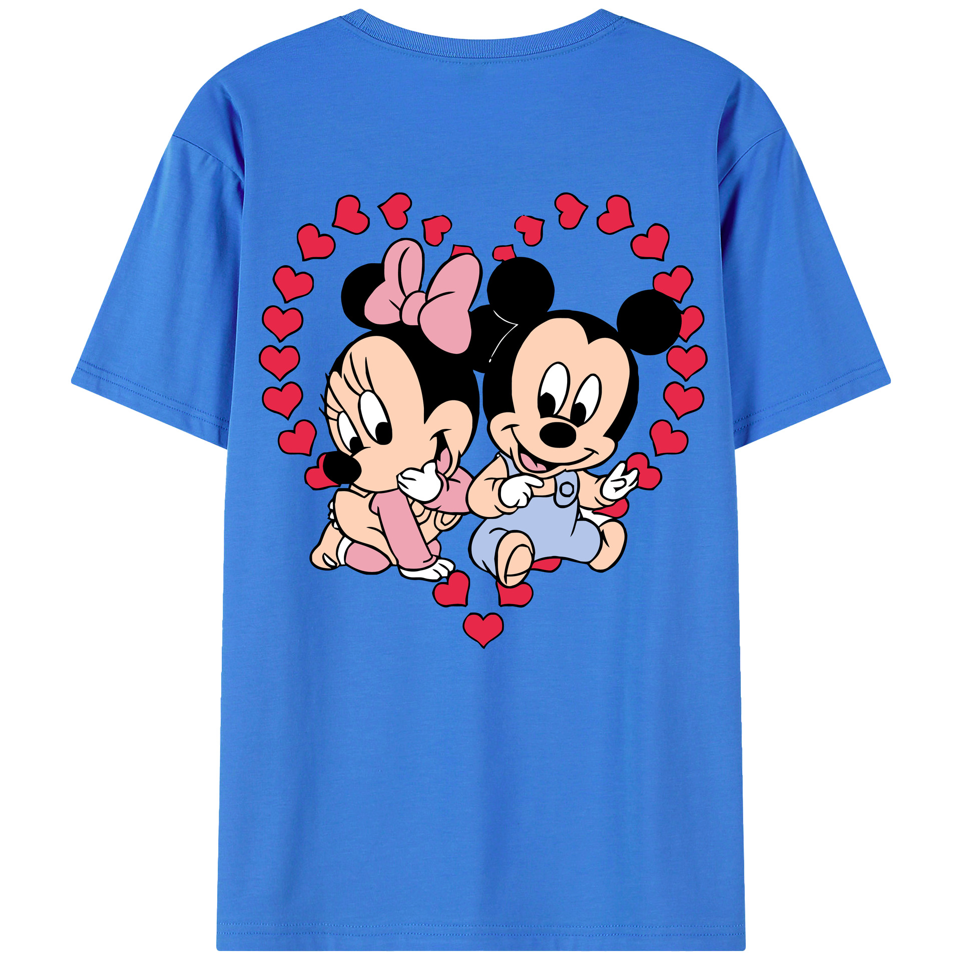 ミッキーマウス Mickey Mouse 綿100％ メンズ半袖Tシャツ（バックプリント） 通気性