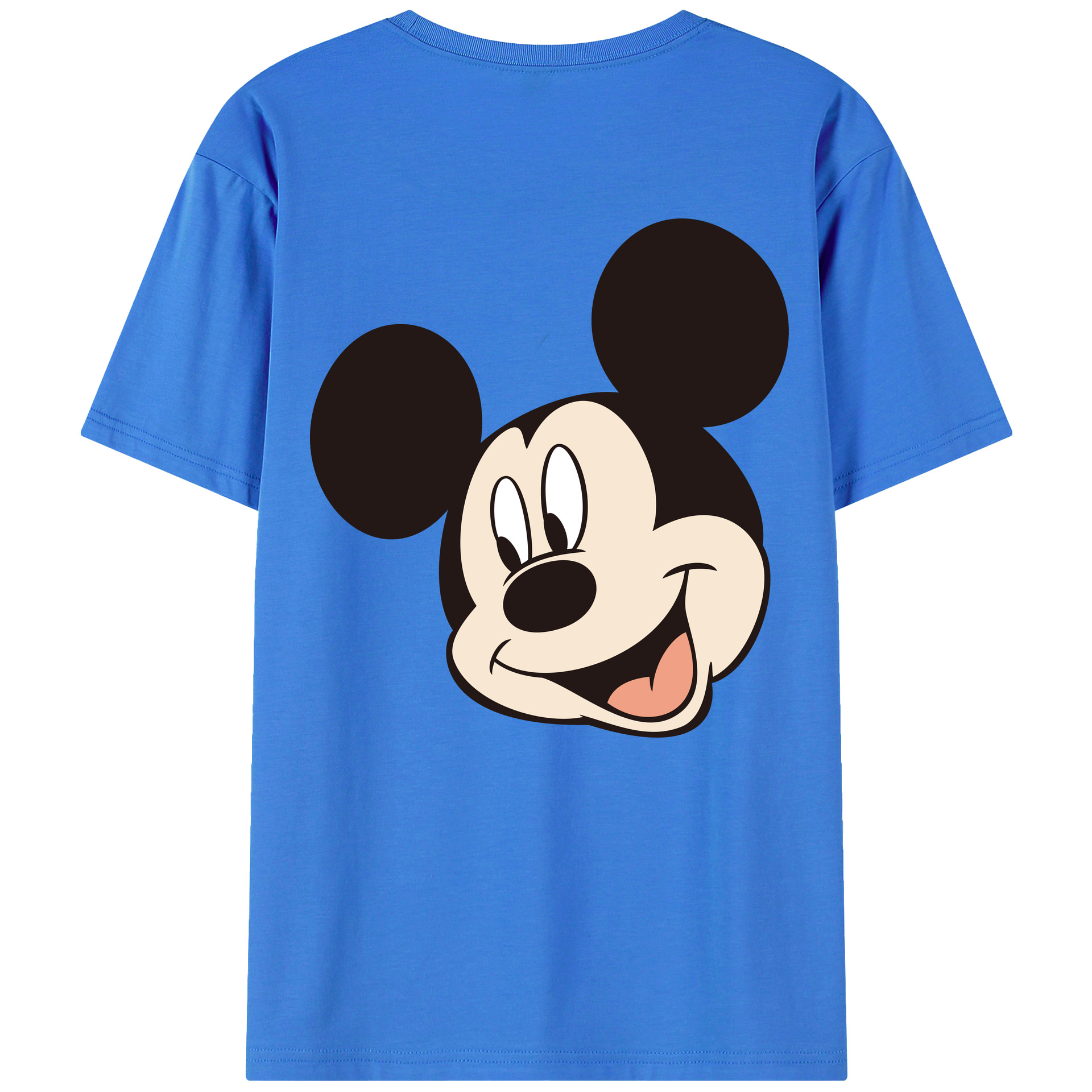 ミッキーマウス Mickey Mouse 綿100％ メンズ半袖Tシャツ（バックプリント） 通気性