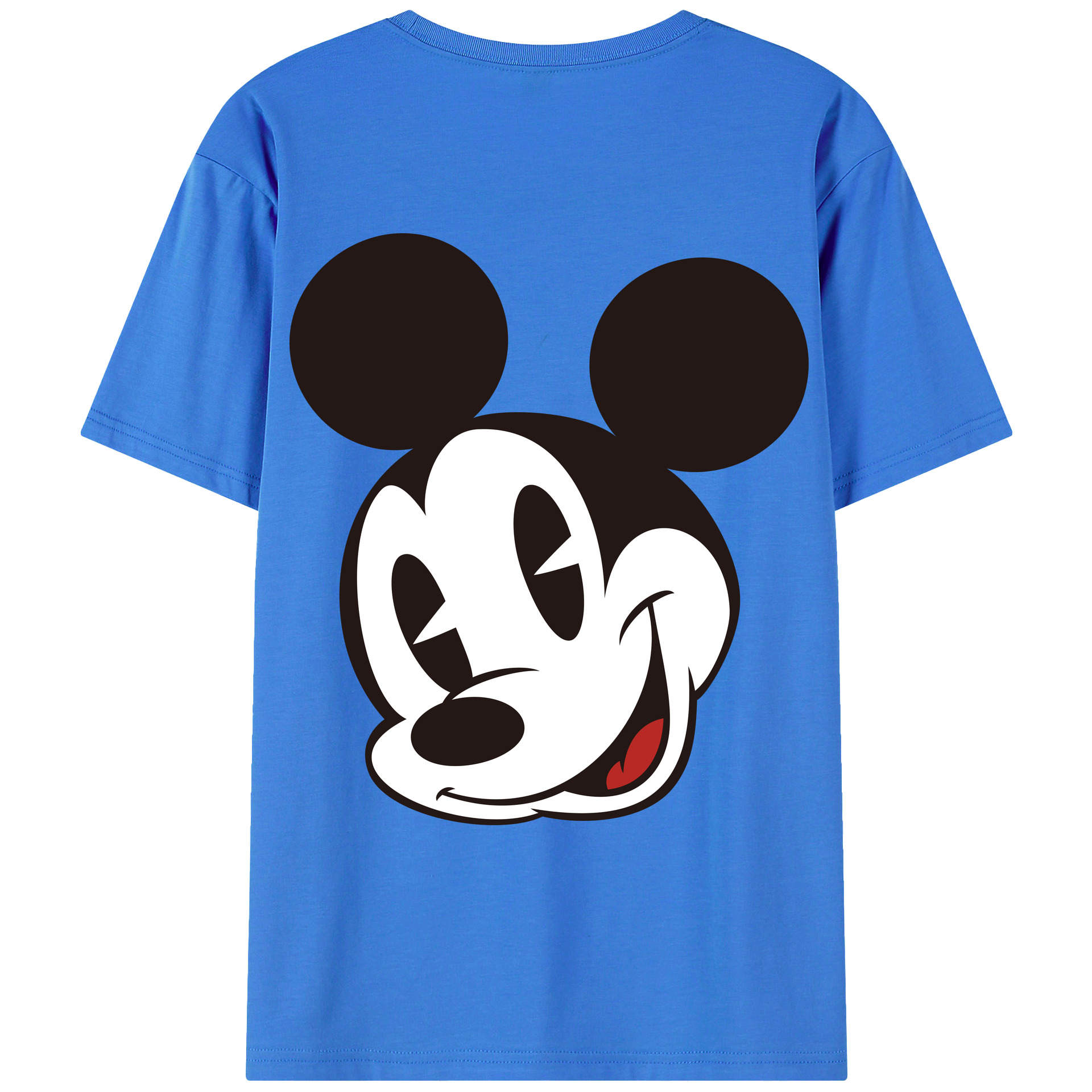 ミッキーマウス Mickey Mouse 綿100％ メンズ半袖Tシャツ（バックプリント） 通気性