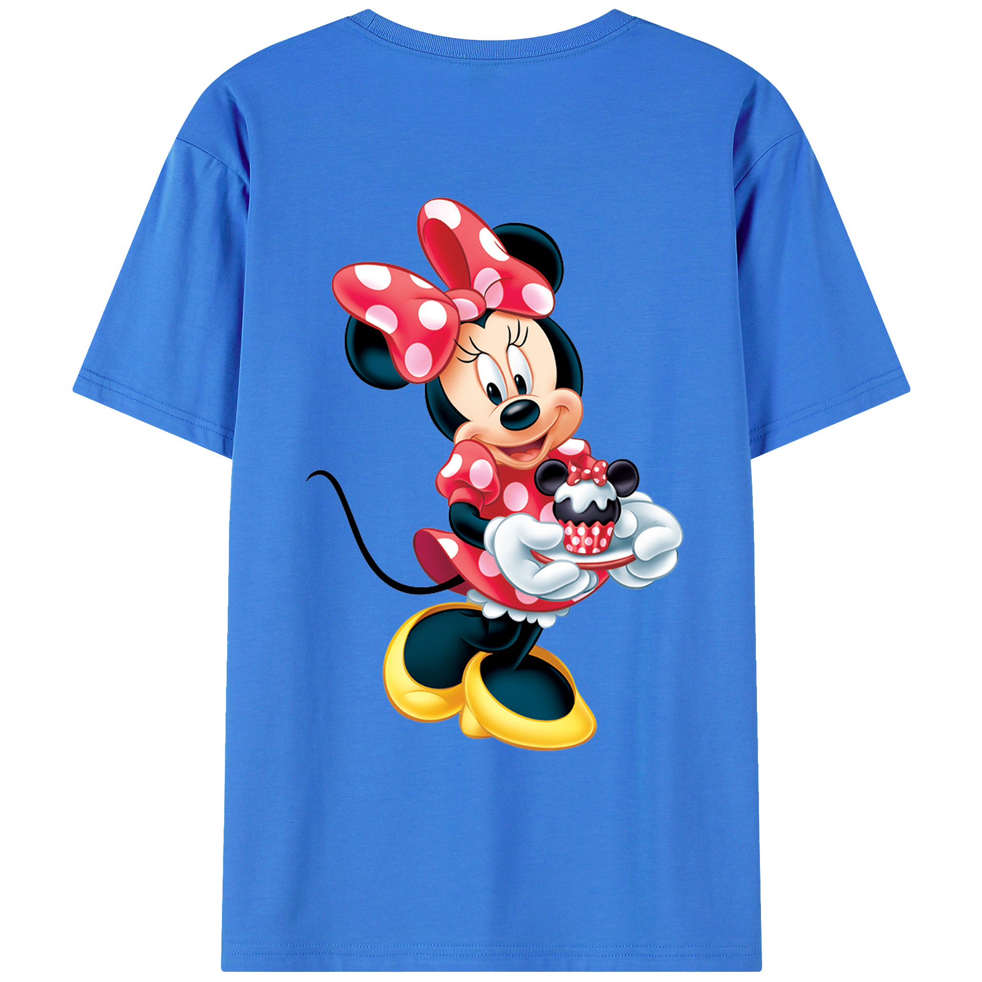 ミッキーマウス Mickey Mouse 綿100％ メンズ半袖Tシャツ（バックプリント） 通気性
