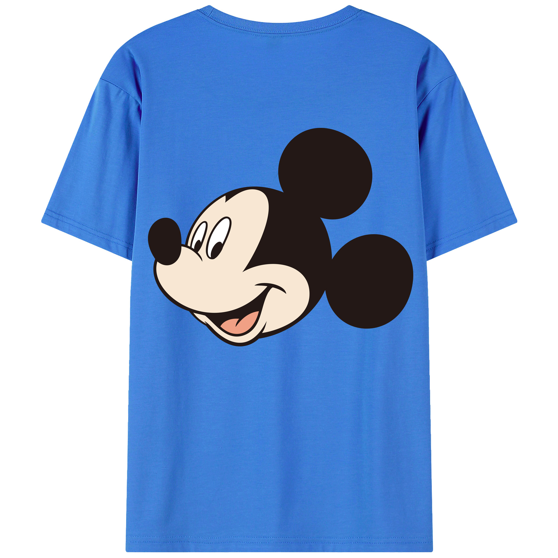 ミッキーマウス Mickey Mouse 綿100％ メンズ半袖Tシャツ（バックプリント） 通気性