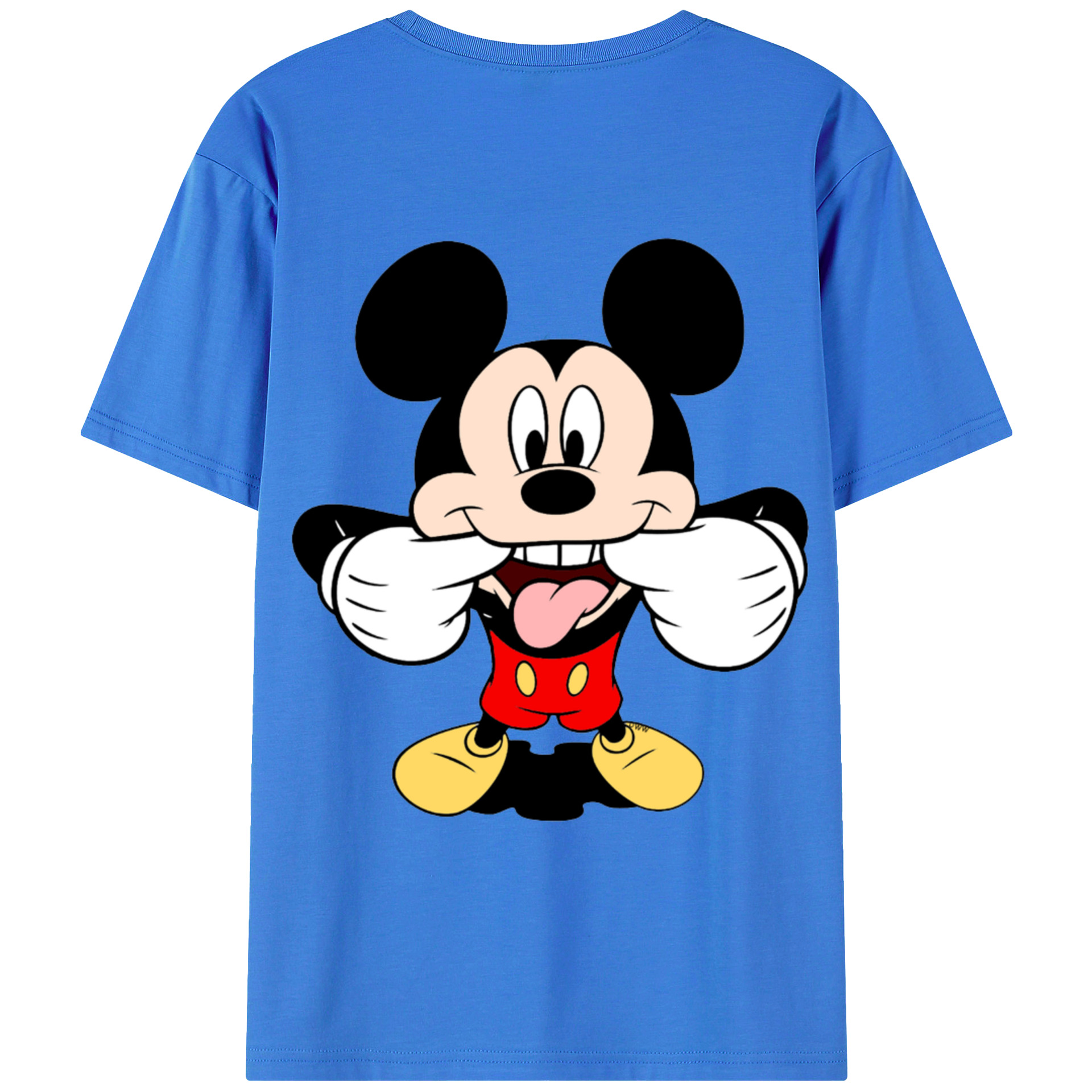 ミッキーマウス Mickey Mouse 綿100％ メンズ半袖Tシャツ（バックプリント） 通気性