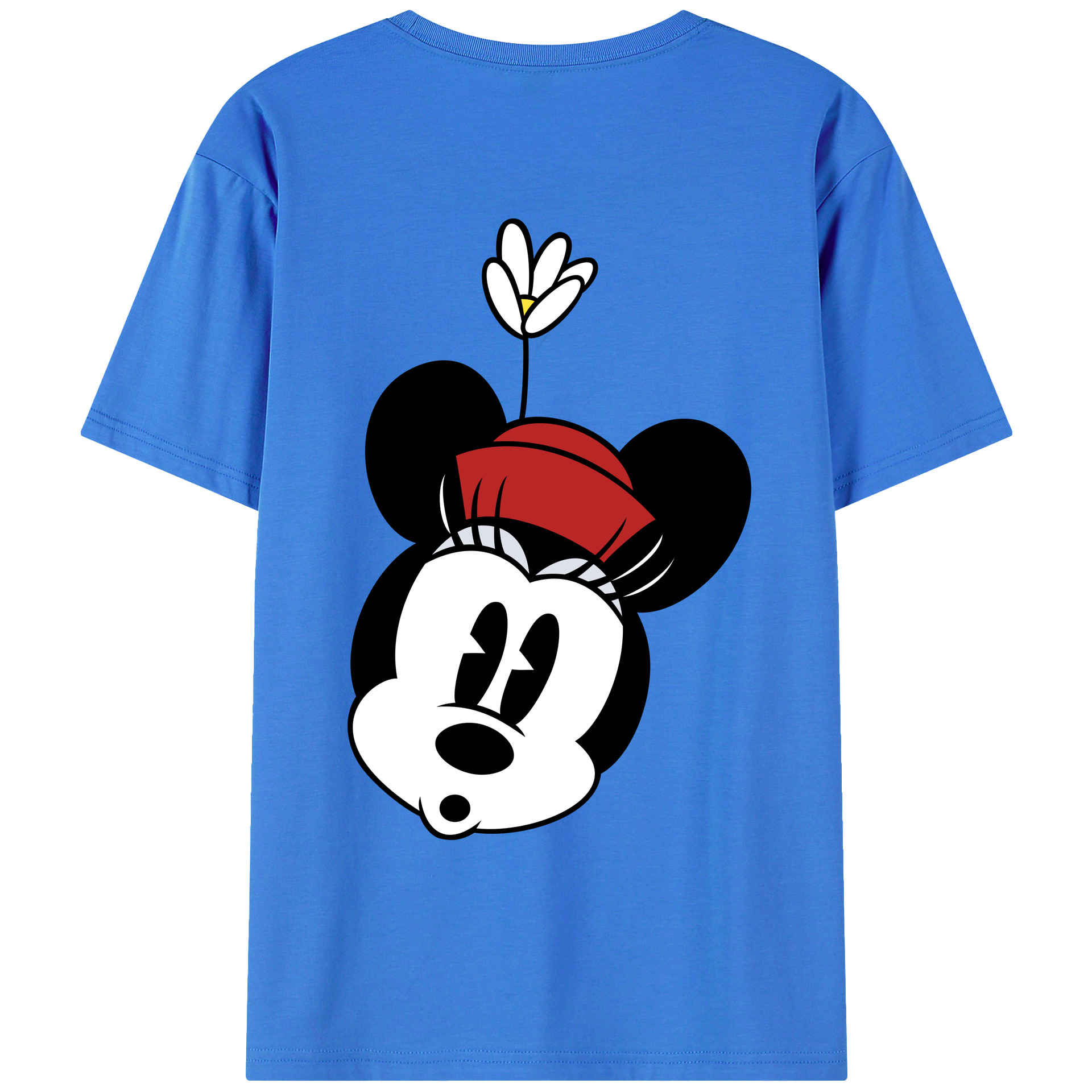 ミッキーマウス Mickey Mouse 綿100％ メンズ半袖Tシャツ（バックプリント） 通気性