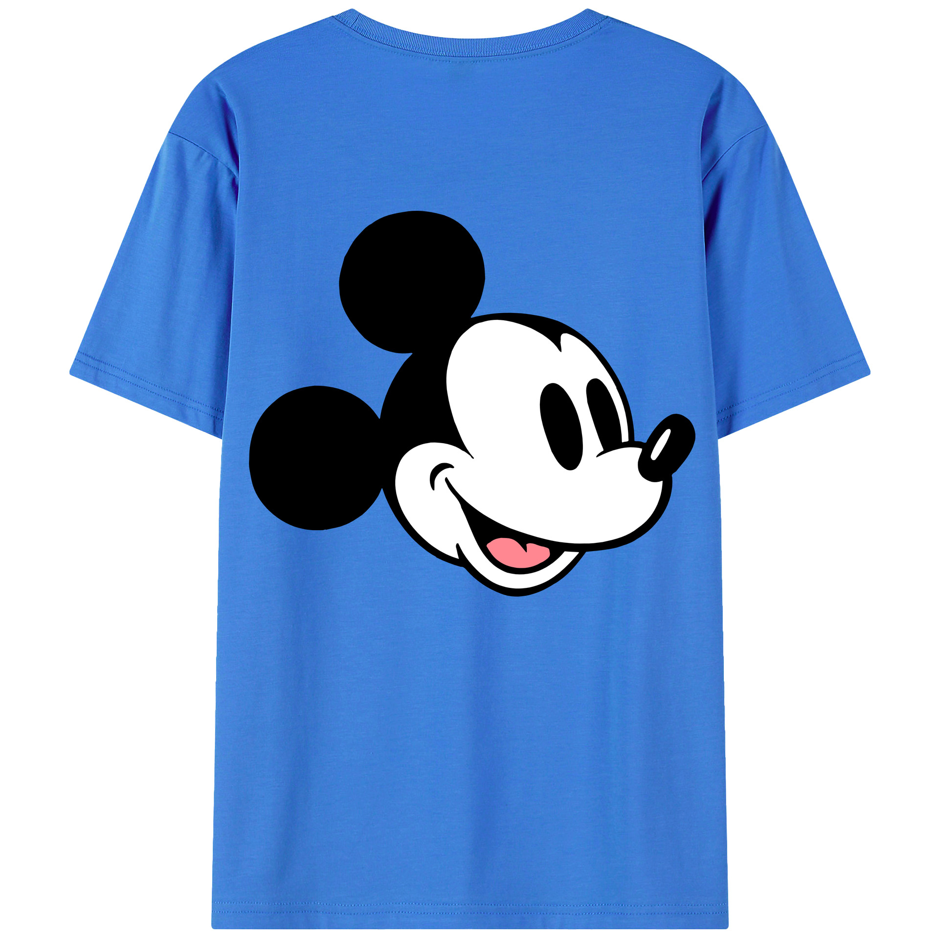 ミッキーマウス Mickey Mouse 綿100％ メンズ半袖Tシャツ（バックプリント） 通気性