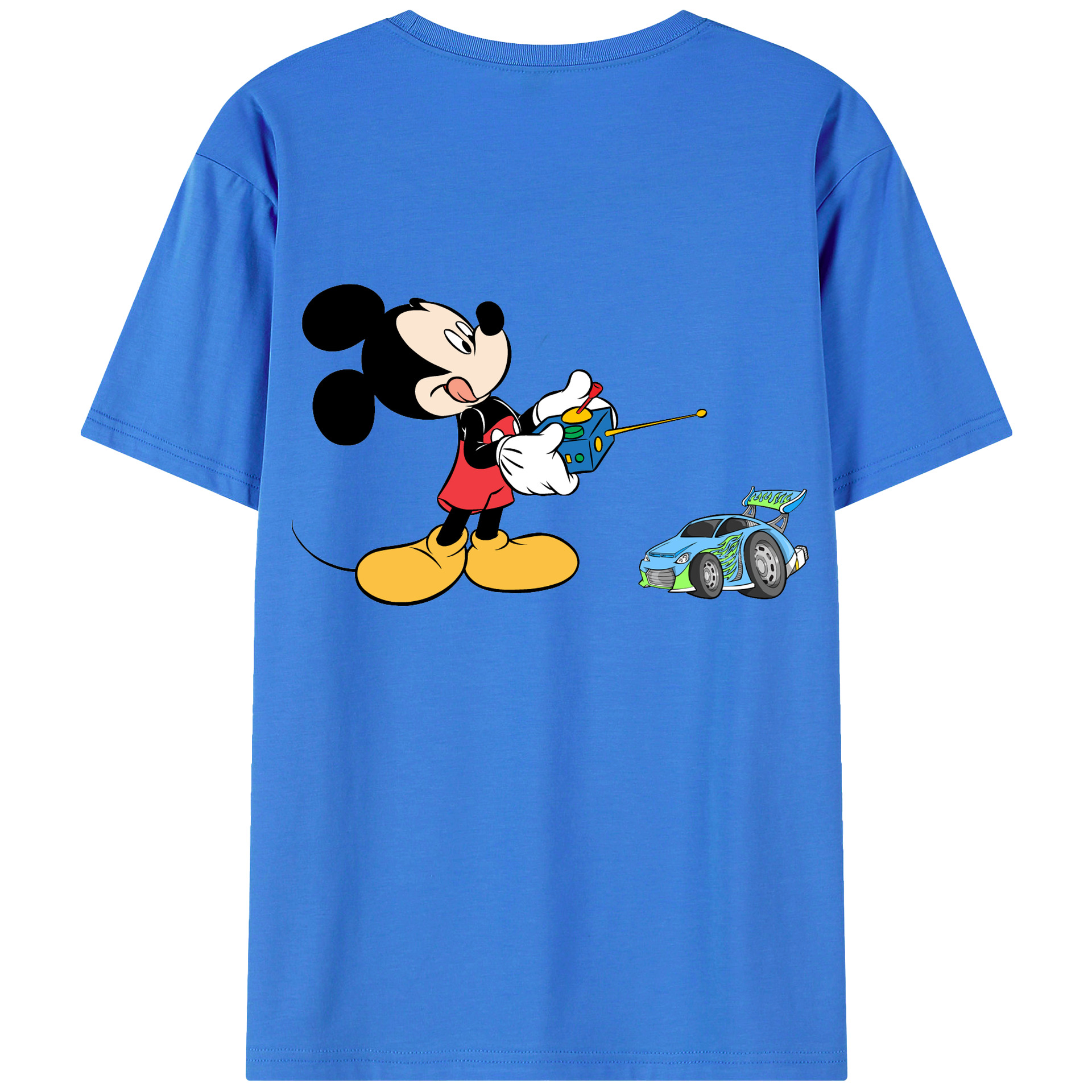 ミッキーマウス Mickey Mouse 綿100％ メンズ半袖Tシャツ（バックプリント） 通気性