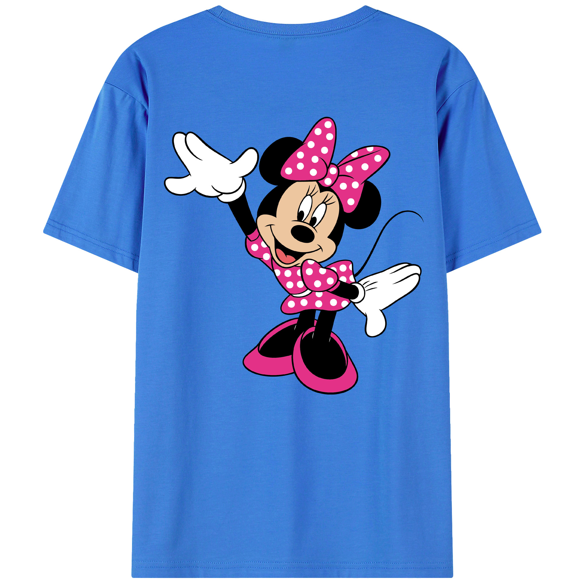 ミッキーマウス Mickey Mouse 綿100％ メンズ半袖Tシャツ（バックプリント） 通気性
