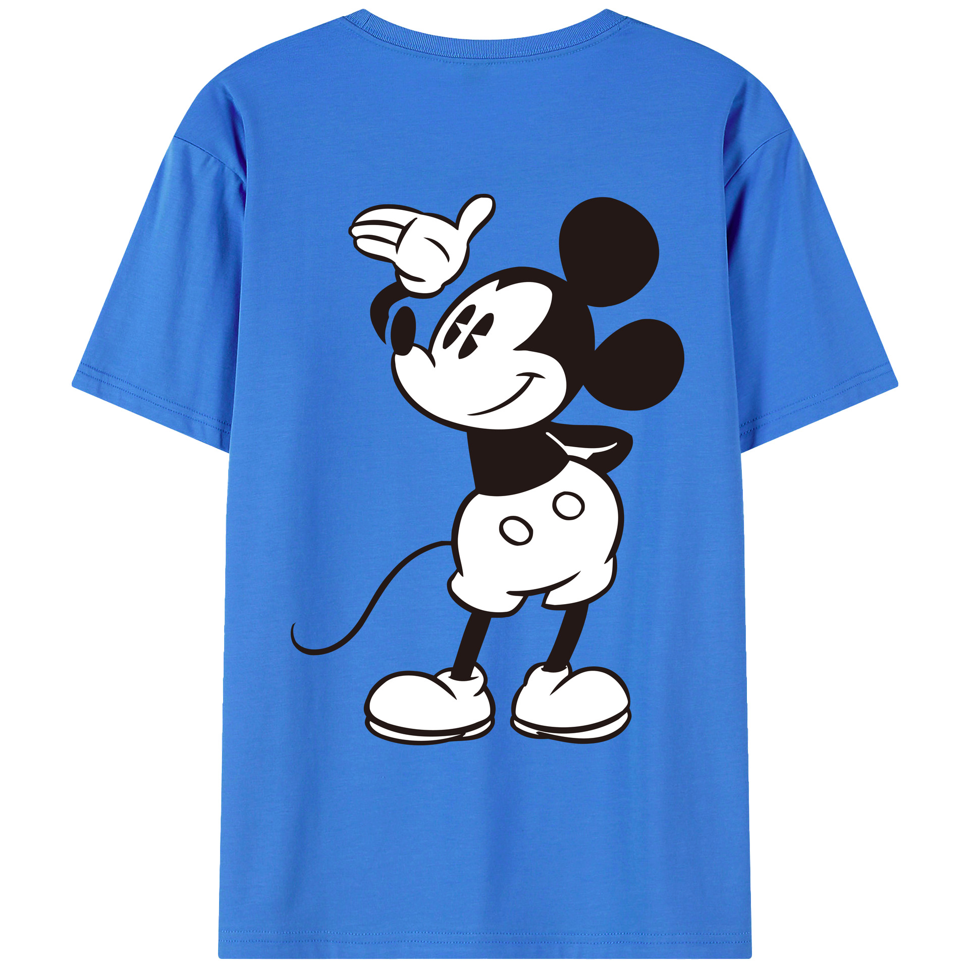 ミッキーマウス Mickey Mouse 綿100％ メンズ半袖Tシャツ（バックプリント） 通気性