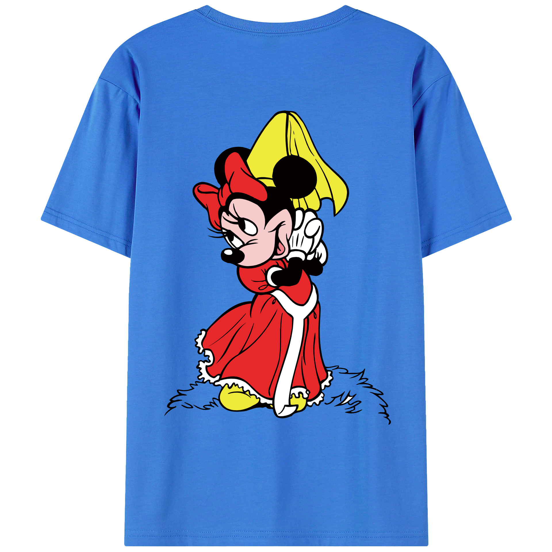 ミッキーマウス Mickey Mouse 綿100％ メンズ半袖Tシャツ（バックプリント） 通気性