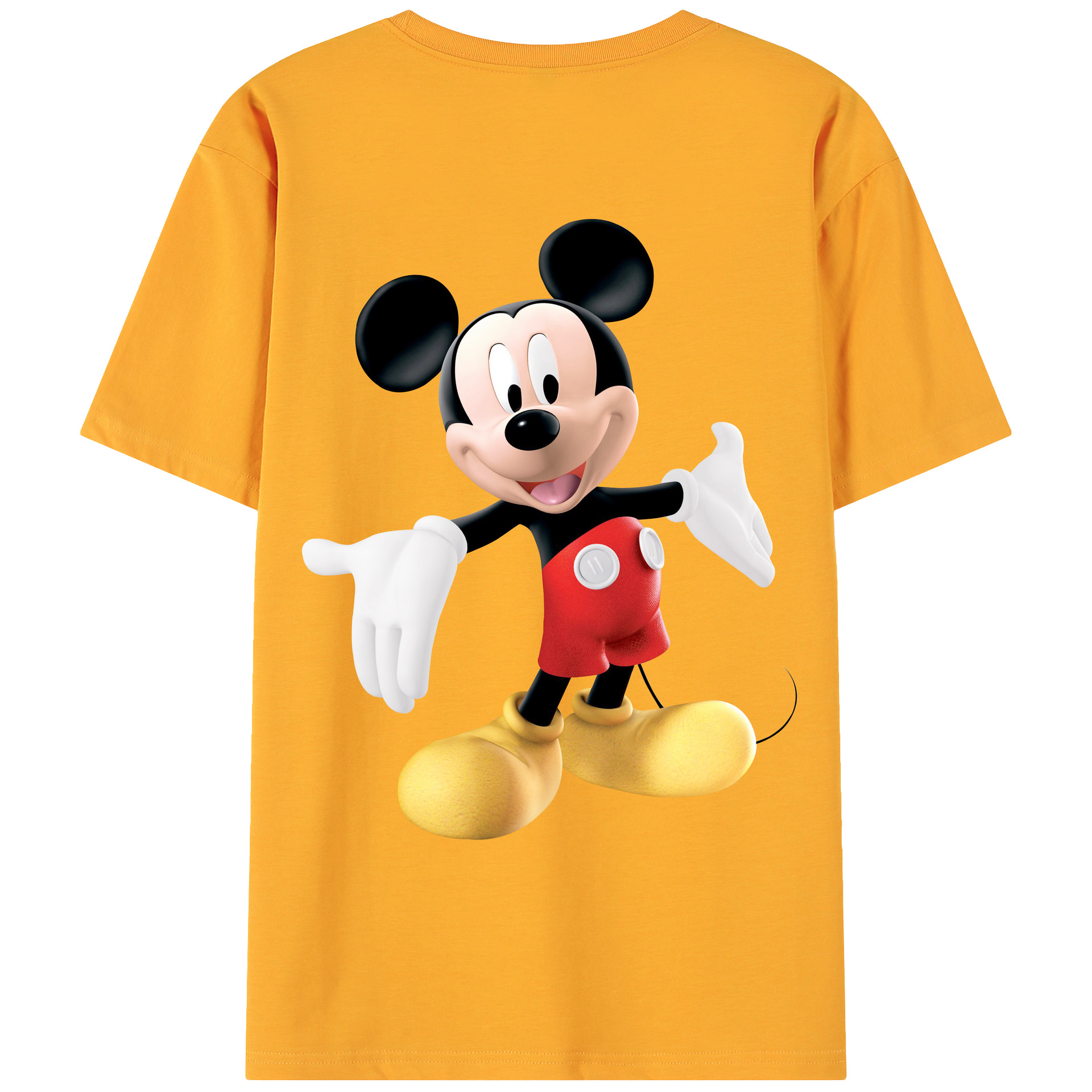 （画像用） ミッキーマウス Mickey Mouse 綿100％ メンズ半袖Tシャツ（バックプリント） 通気性