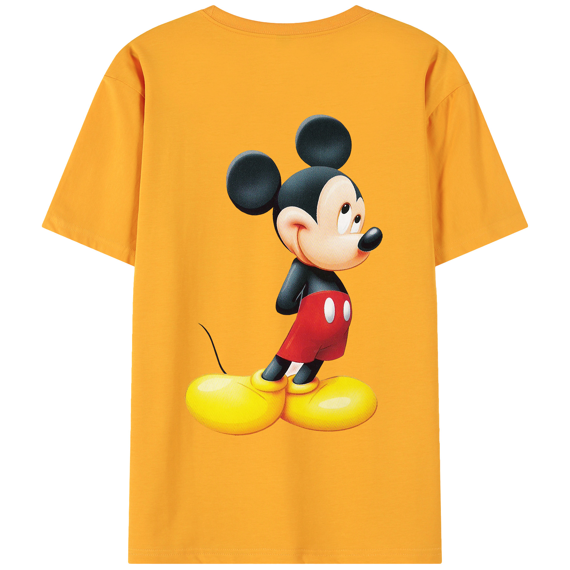 （画像用） ミッキーマウス Mickey Mouse 綿100％ メンズ半袖Tシャツ（バックプリント） 通気性