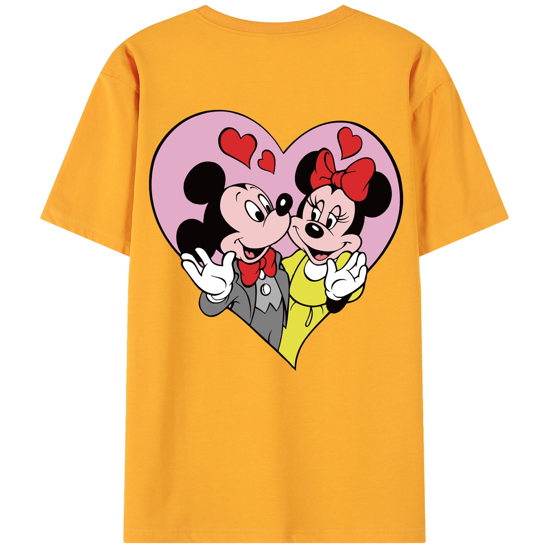 ミッキーマウス Mickey Mouse 綿100％ メンズ半袖Tシャツ（バックプリント） 通気性