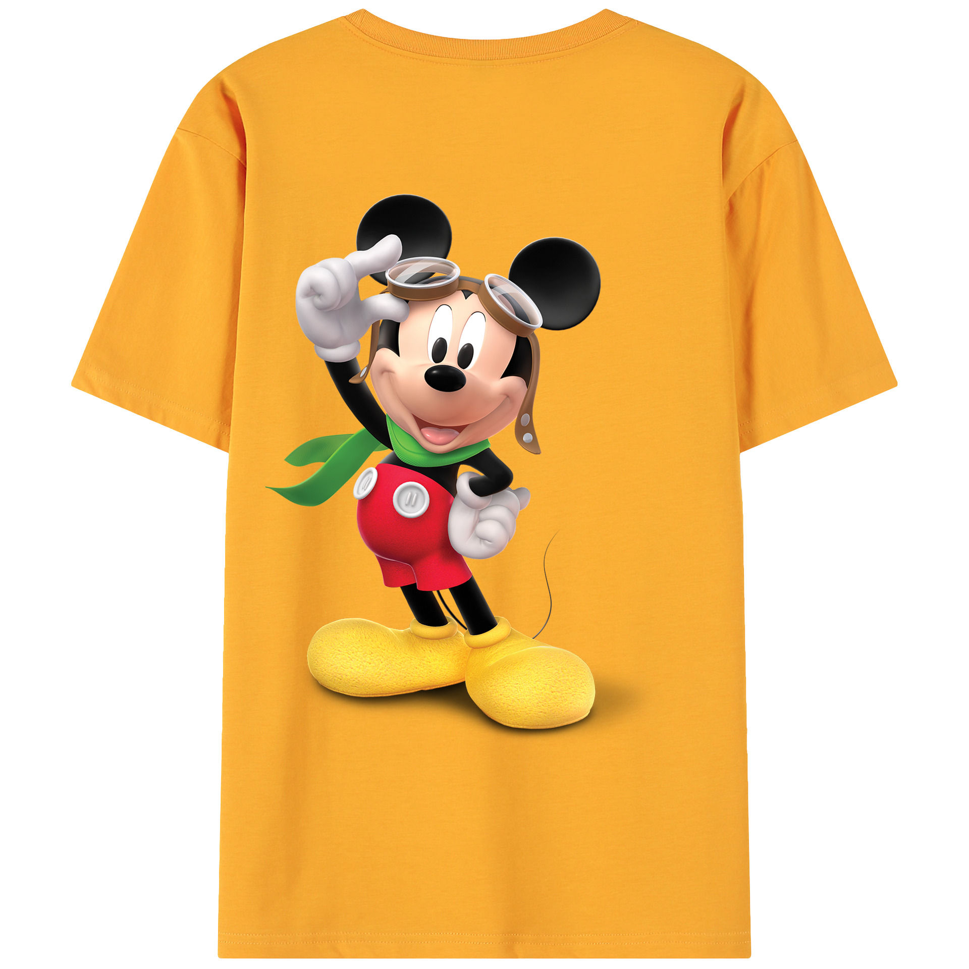 ミッキーマウス Mickey Mouse 綿100％ メンズ半袖Tシャツ（バックプリント） 通気性