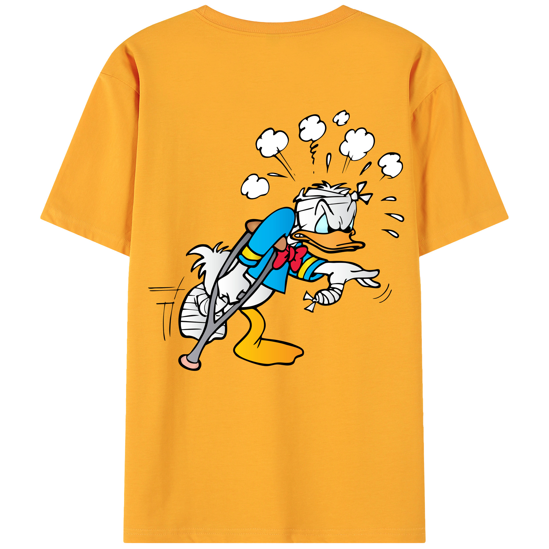 ミッキーマウス Mickey Mouse 綿100％ メンズ半袖Tシャツ（バックプリント） 通気性