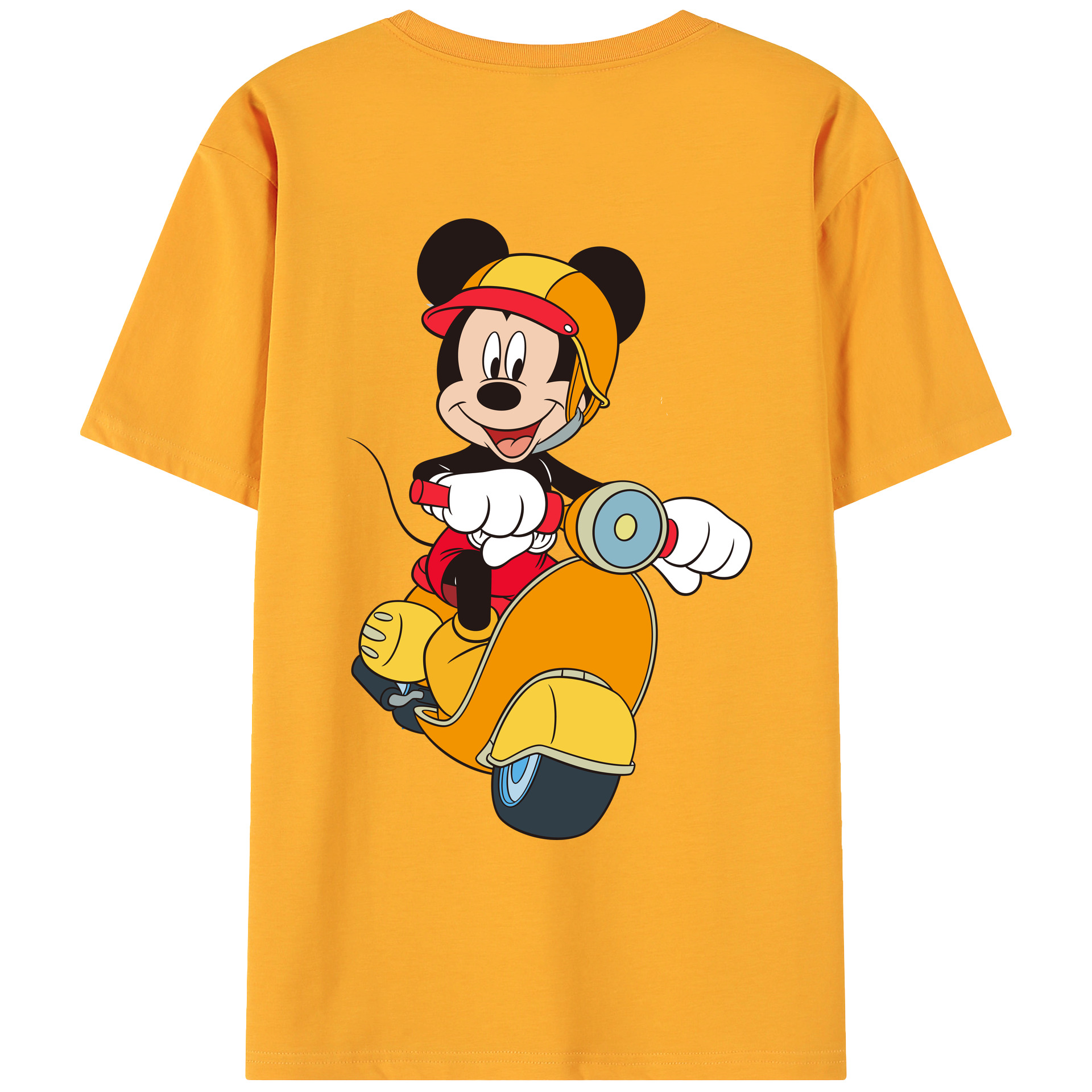 ミッキーマウス Mickey Mouse 綿100％ メンズ半袖Tシャツ（バックプリント） 通気性