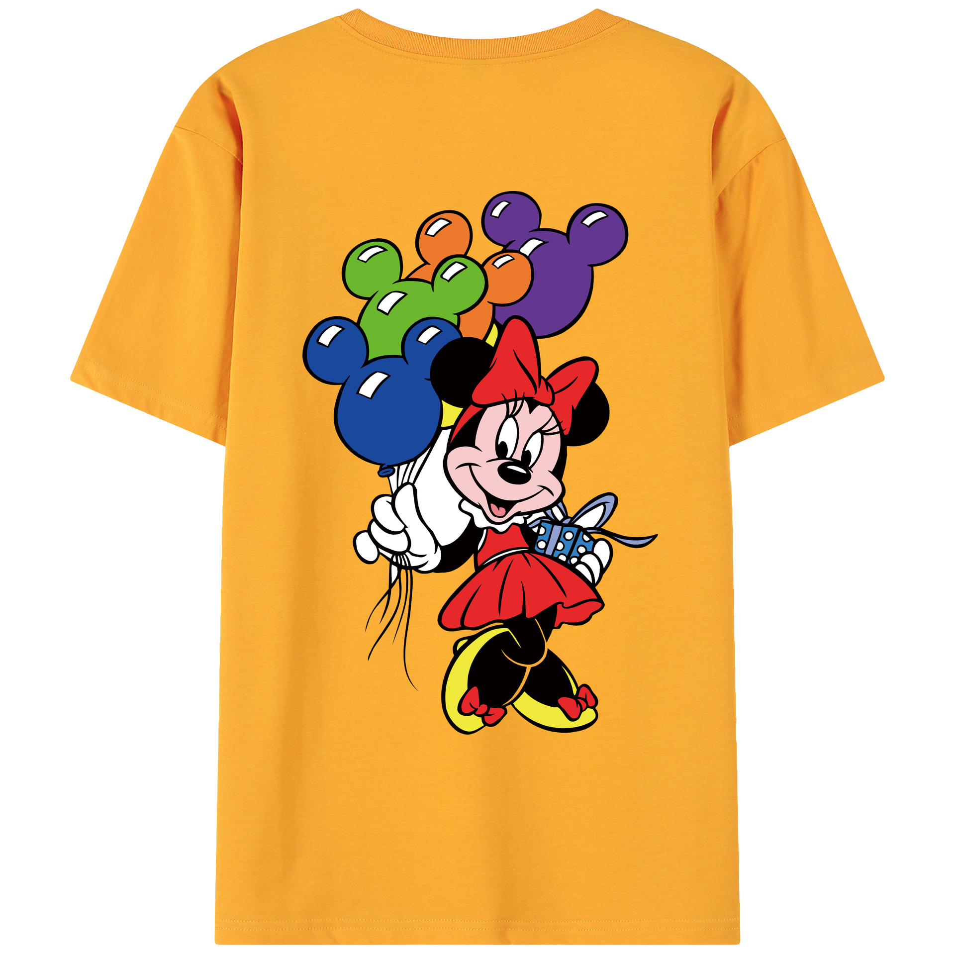 ミッキーマウス Mickey Mouse 綿100％ メンズ半袖Tシャツ（バックプリント） 通気性