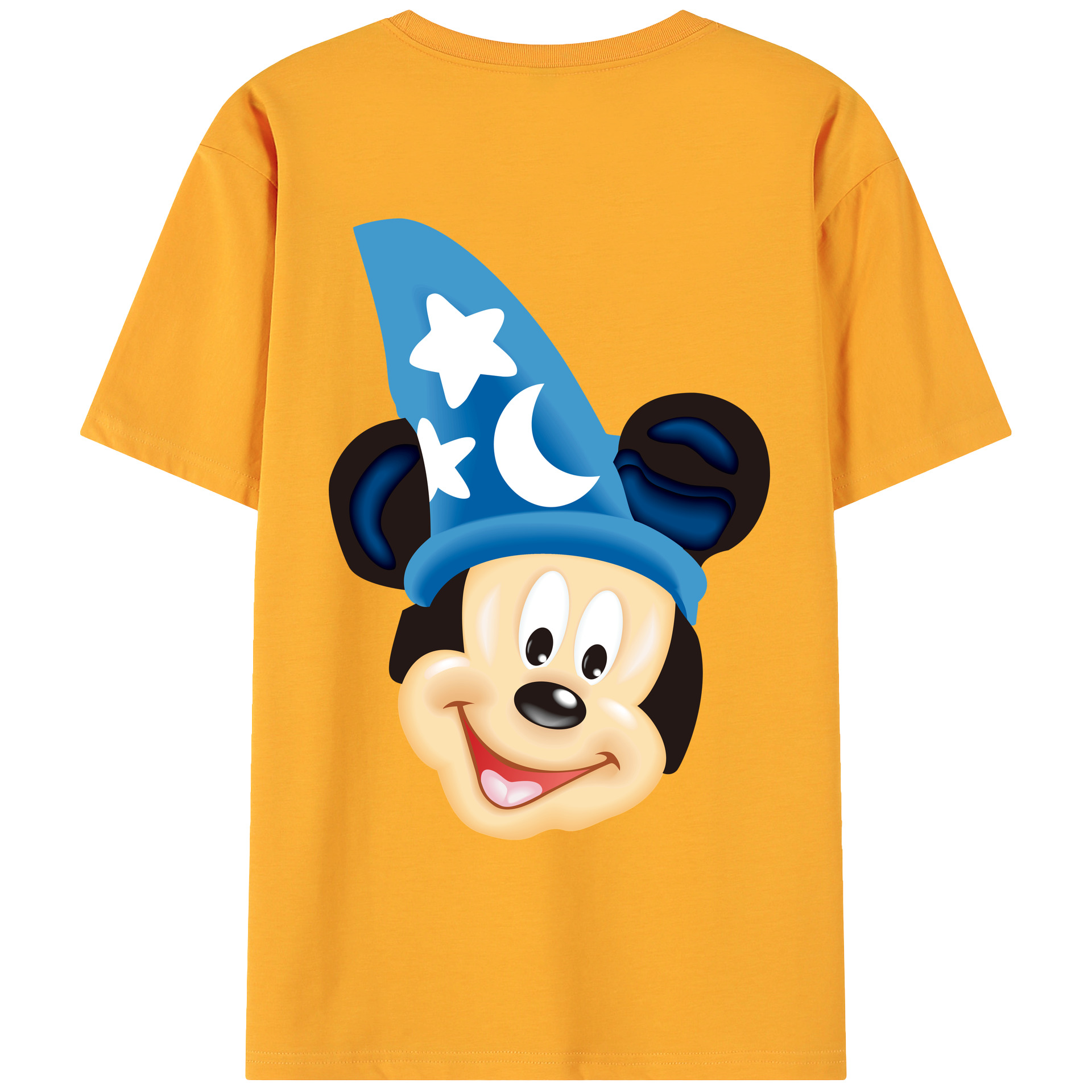 ミッキーマウス Mickey Mouse 綿100％ メンズ半袖Tシャツ（バックプリント） 通気性