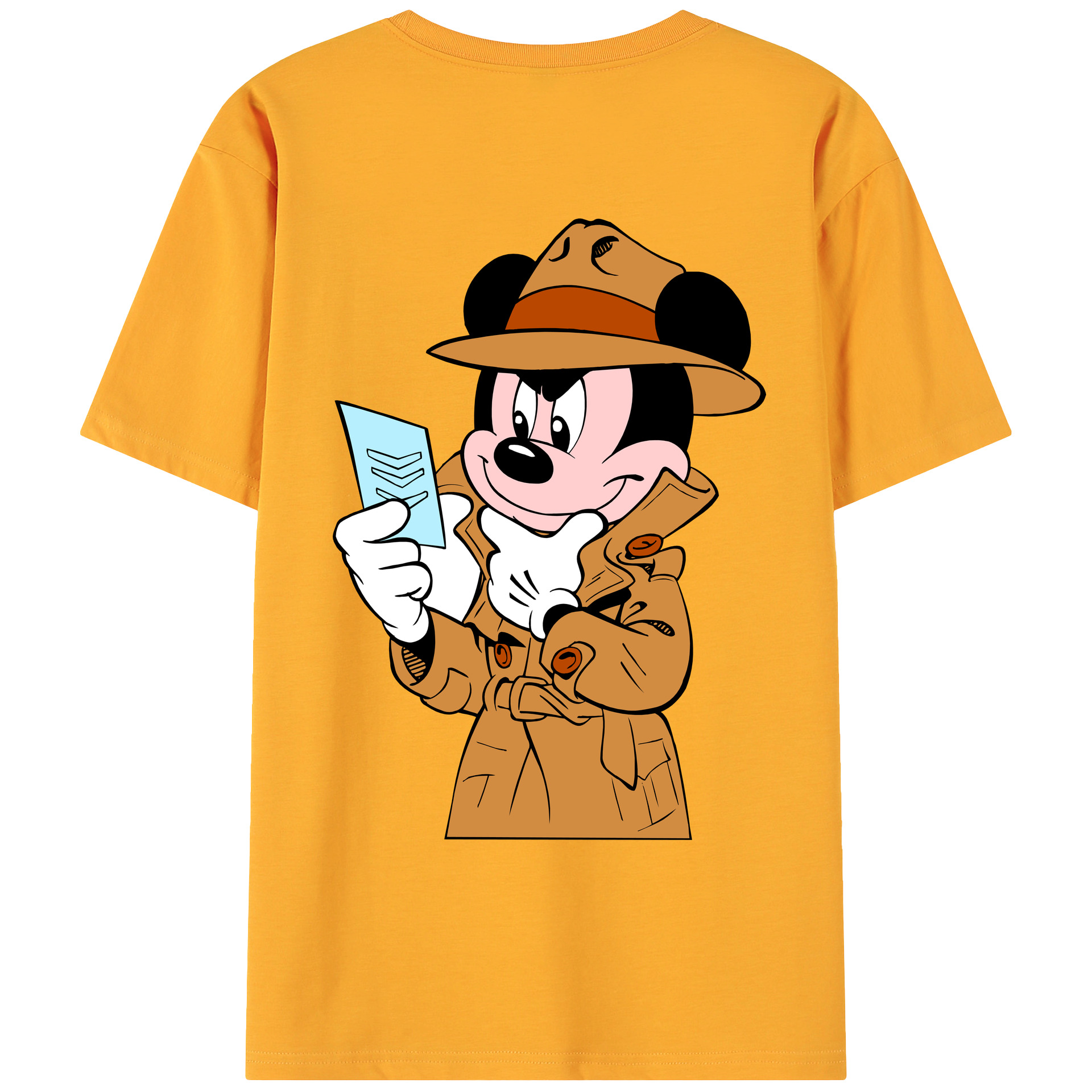 ミッキーマウス Mickey Mouse 綿100％ メンズ半袖Tシャツ（バックプリント） 通気性
