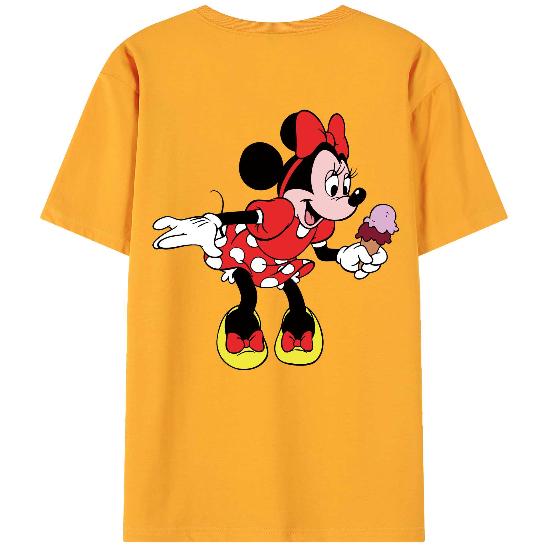 ミッキーマウス Mickey Mouse 綿100％ メンズ半袖Tシャツ（バックプリント） 通気性