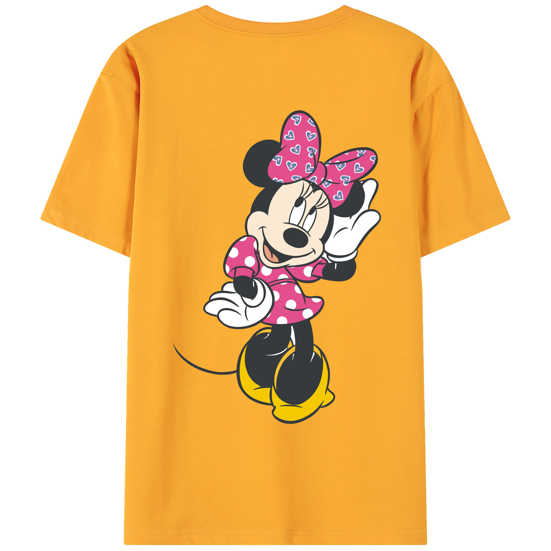 ミッキーマウス Mickey Mouse 綿100％ メンズ半袖Tシャツ（バックプリント） 通気性