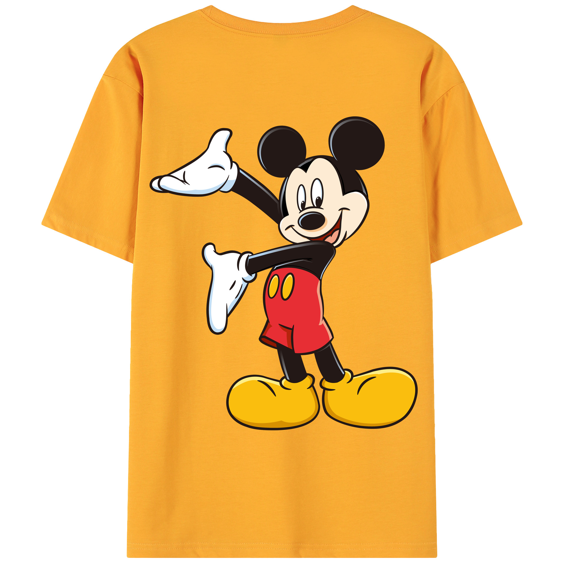 （画像用） ミッキーマウス Mickey Mouse 綿100％ メンズ半袖Tシャツ（バックプリント） 通気性