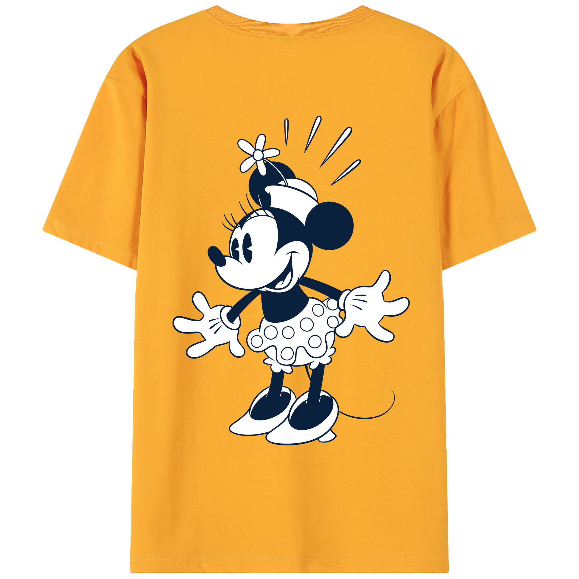ミッキーマウス Mickey Mouse 綿100％ メンズ半袖Tシャツ（バックプリント） 通気性