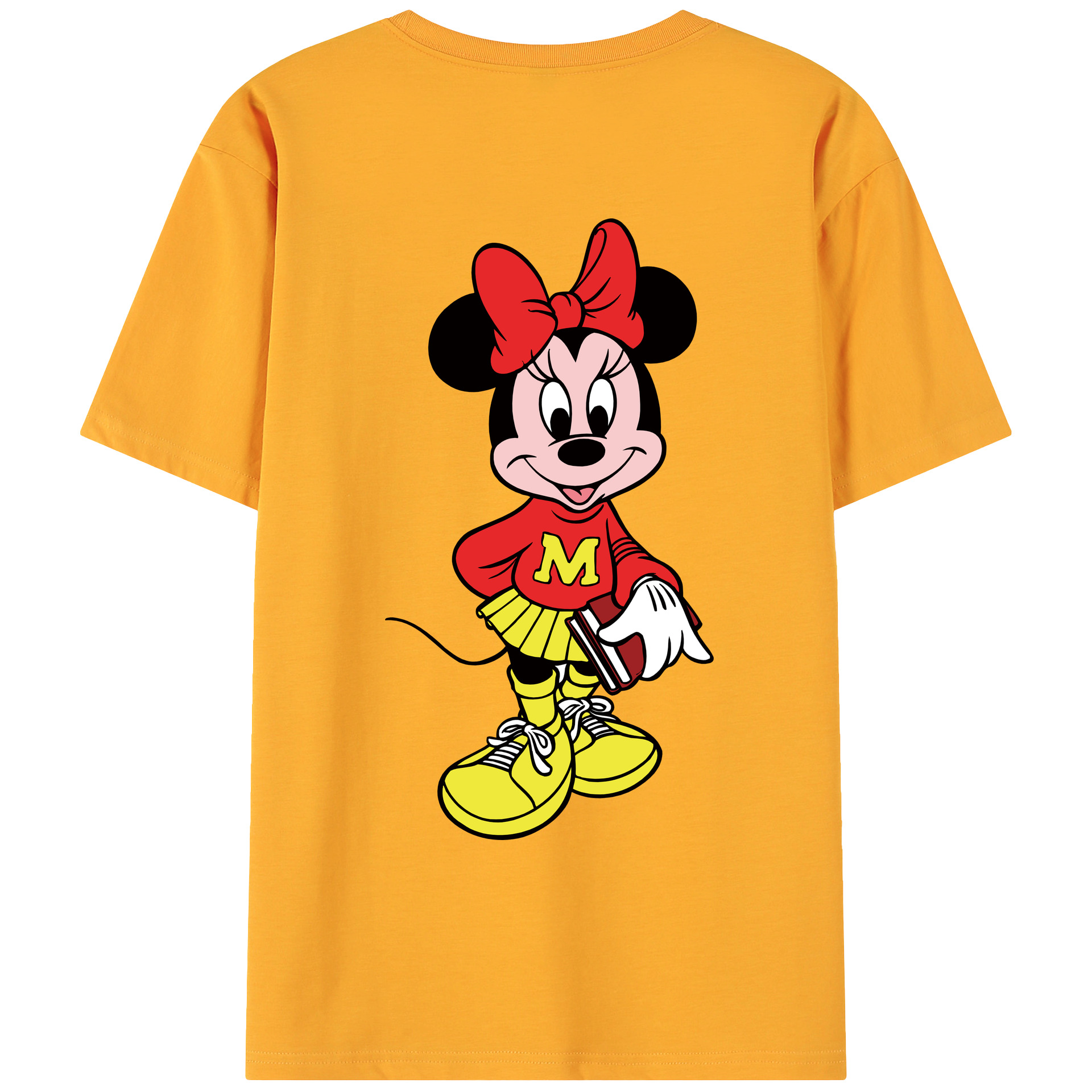 ミッキーマウス Mickey Mouse 綿100％ メンズ半袖Tシャツ（バックプリント） 通気性