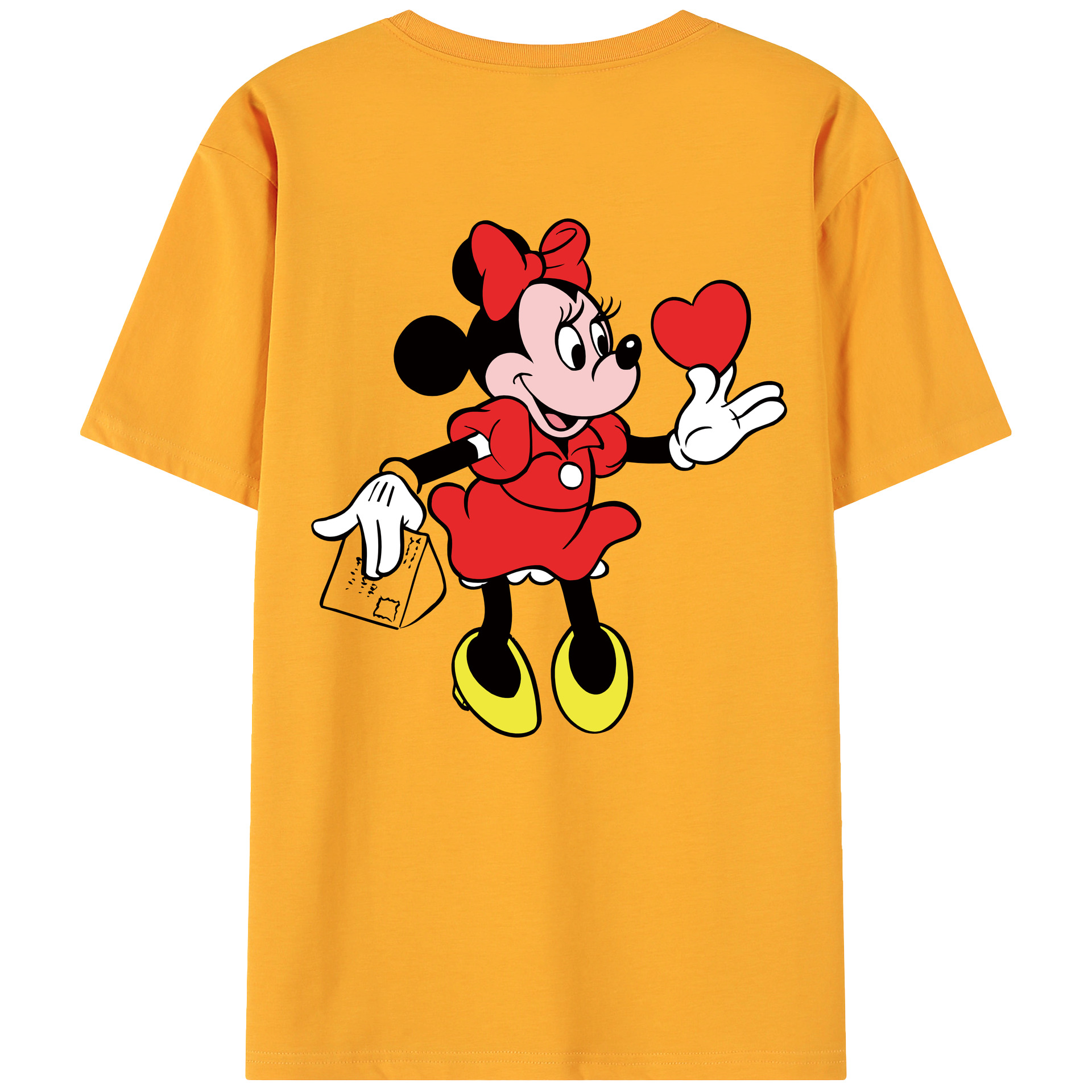ミッキーマウス Mickey Mouse 綿100％ メンズ半袖Tシャツ（バックプリント） 通気性