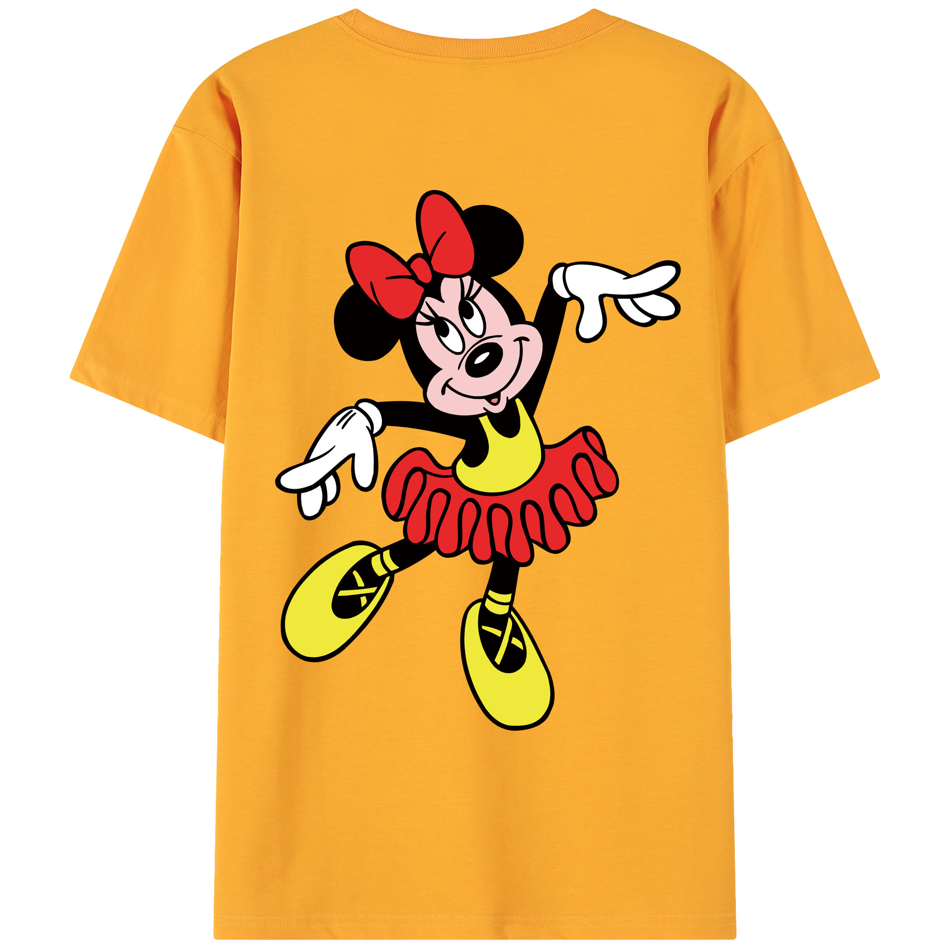 ミッキーマウス Mickey Mouse 綿100％ メンズ半袖Tシャツ（バックプリント） 通気性
