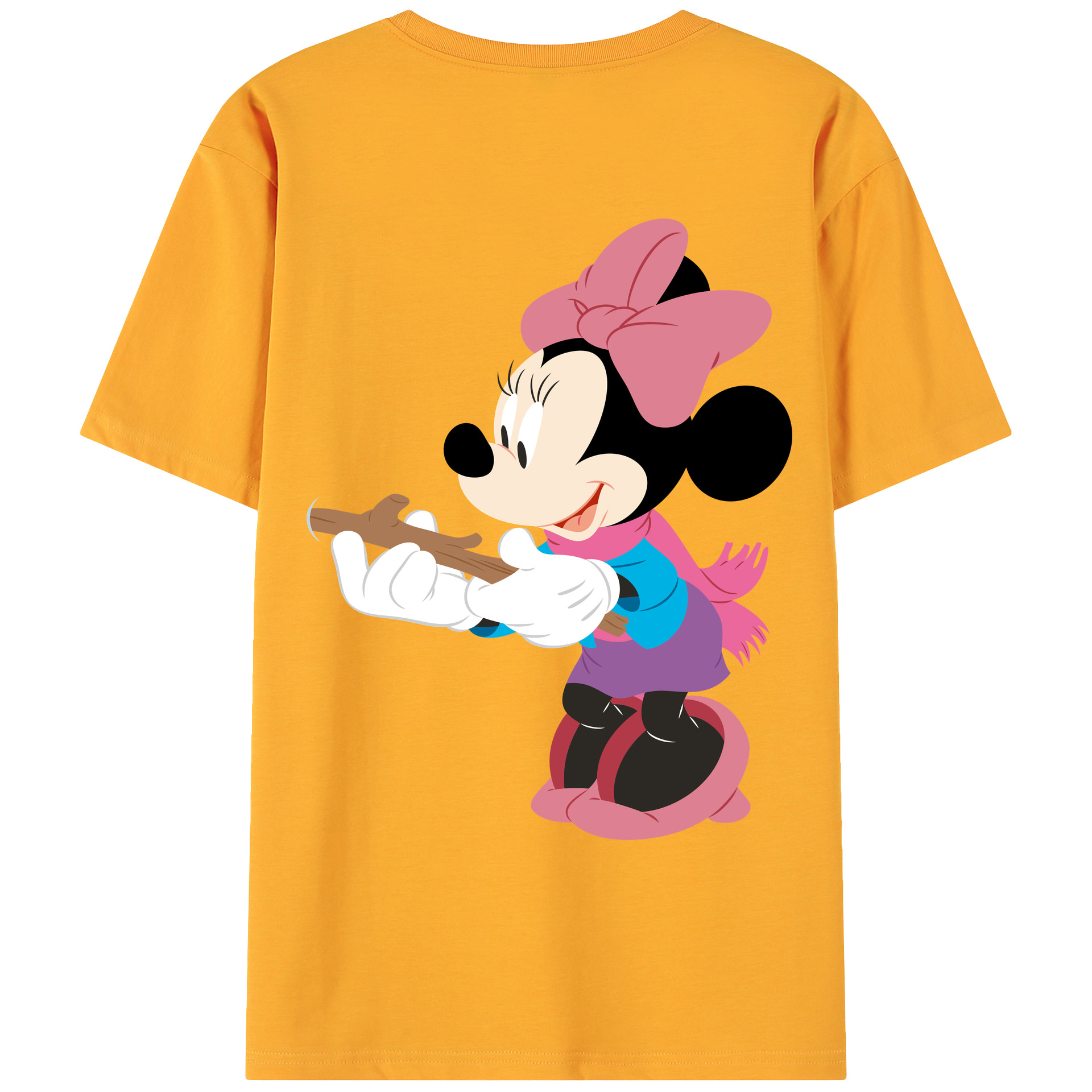 ミッキーマウス Mickey Mouse 綿100％ メンズ半袖Tシャツ（バックプリント） 通気性