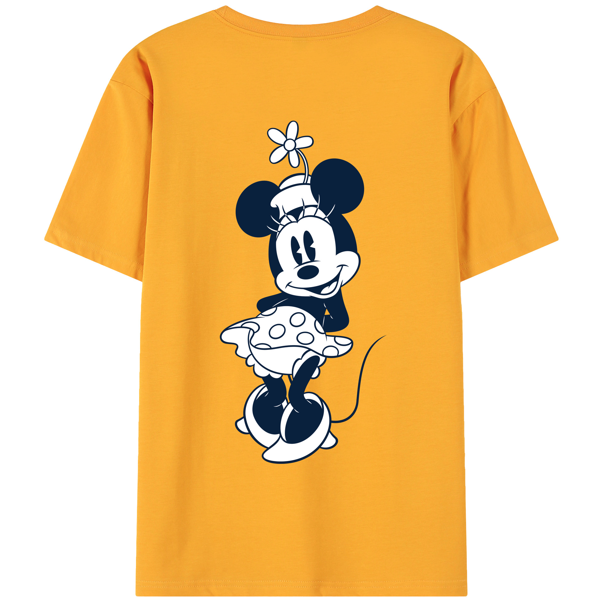 ミッキーマウス Mickey Mouse 綿100％ メンズ半袖Tシャツ（バックプリント） 通気性