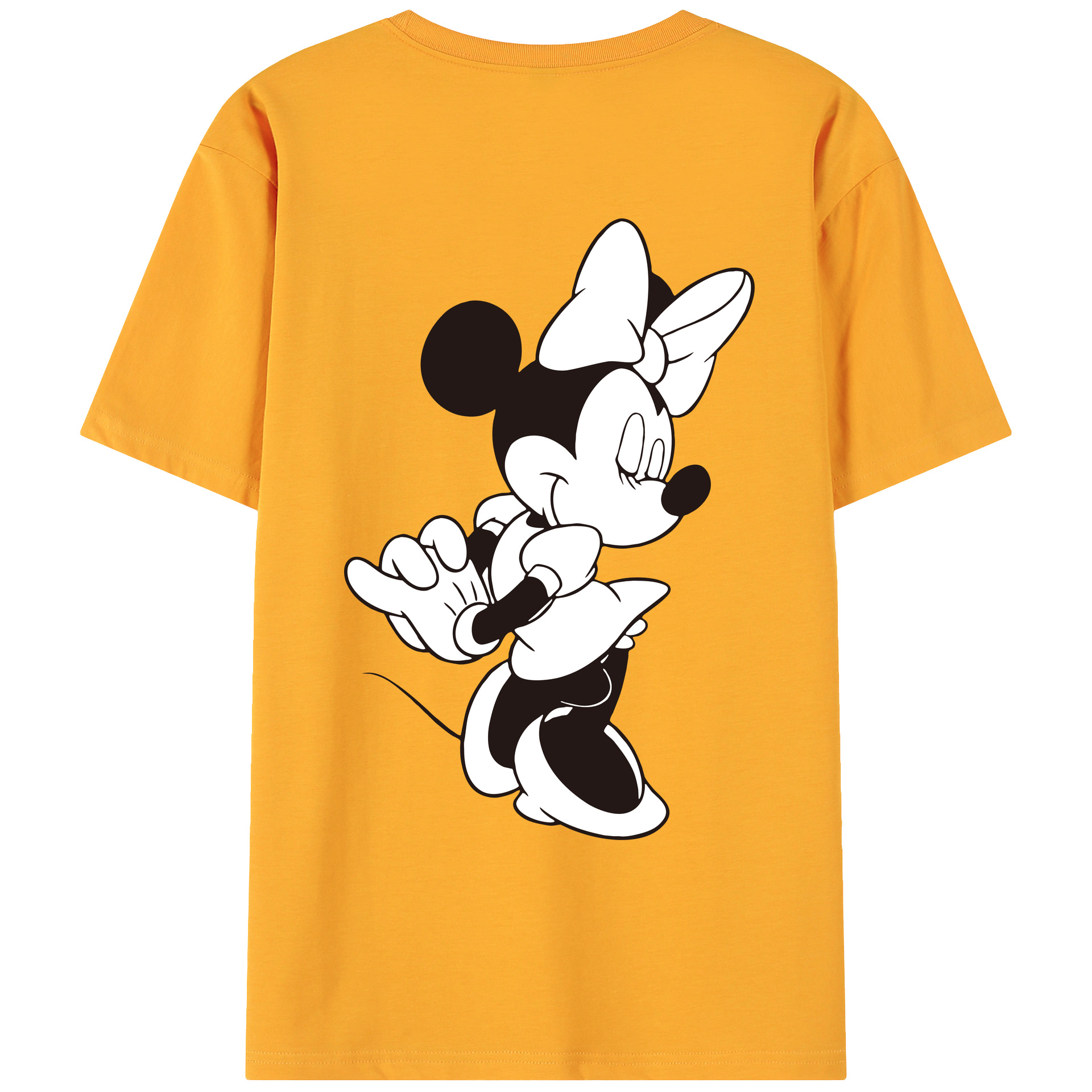 ミッキーマウス Mickey Mouse 綿100％ メンズ半袖Tシャツ（バックプリント） 通気性