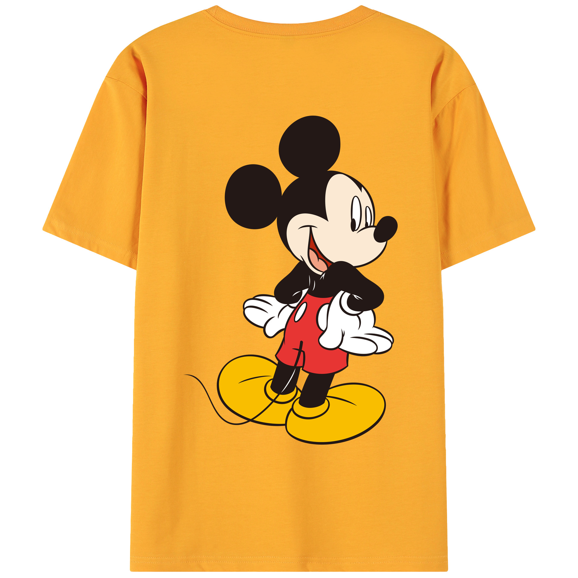 ミッキーマウス Mickey Mouse 綿100％ メンズ半袖Tシャツ（バックプリント） 通気性