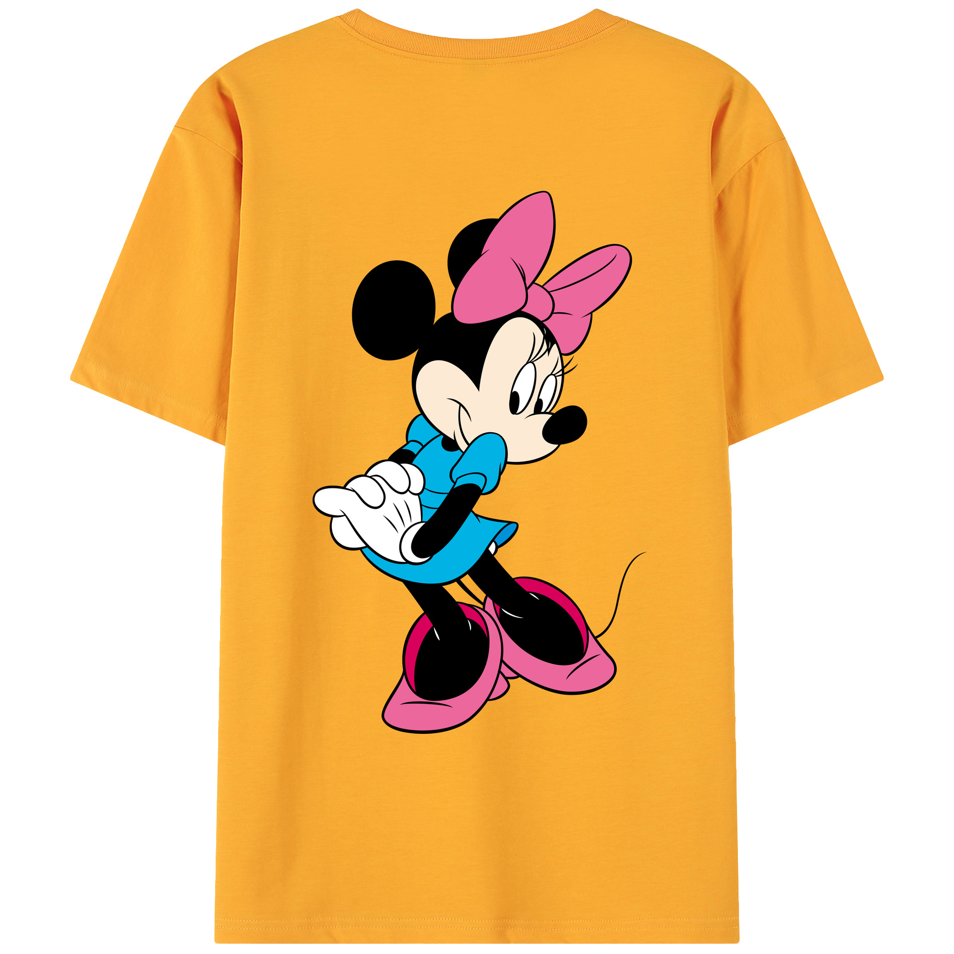 ミッキーマウス Mickey Mouse 綿100％ メンズ半袖Tシャツ（バックプリント） 通気性
