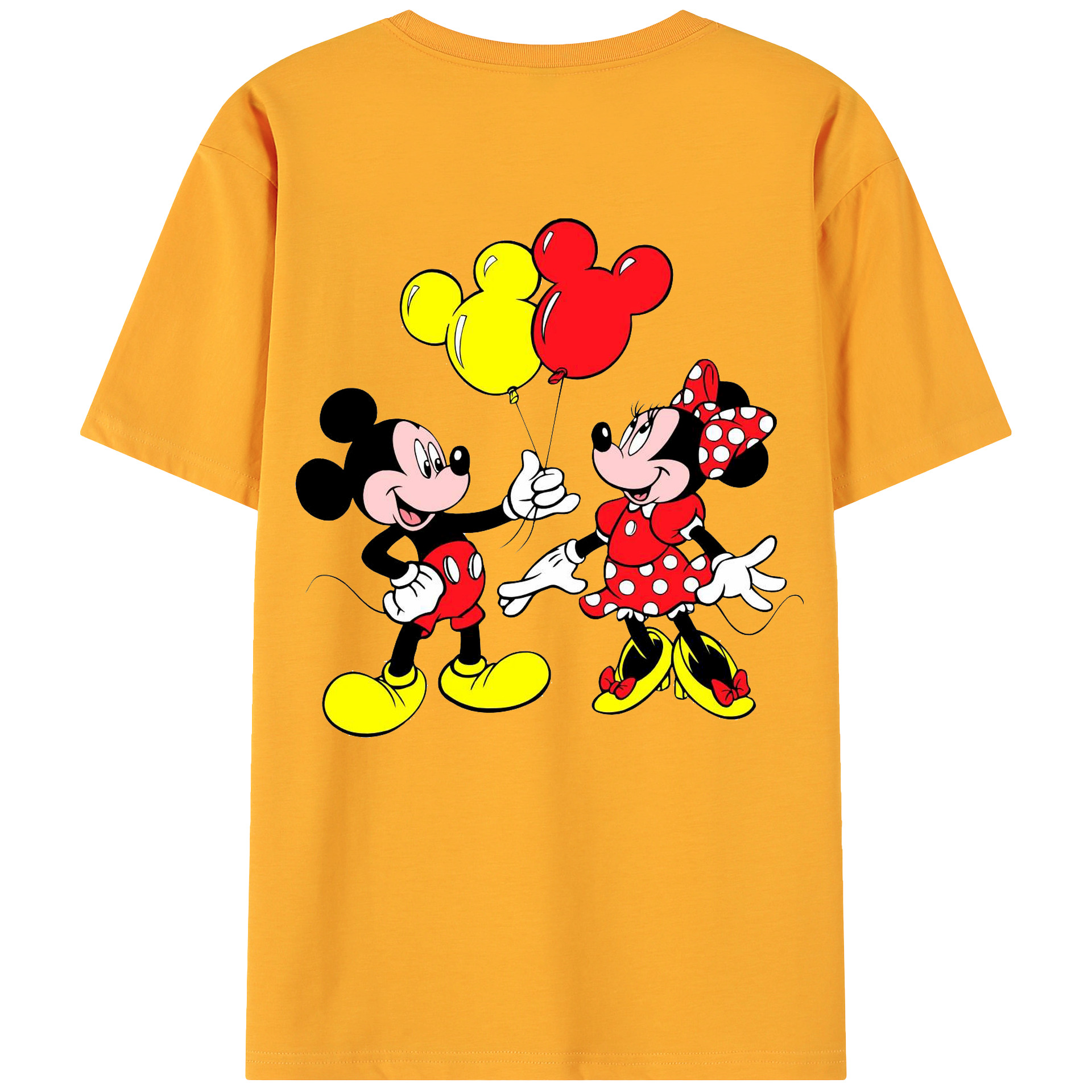 ミッキーマウス Mickey Mouse 綿100％ メンズ半袖Tシャツ（バックプリント） 通気性