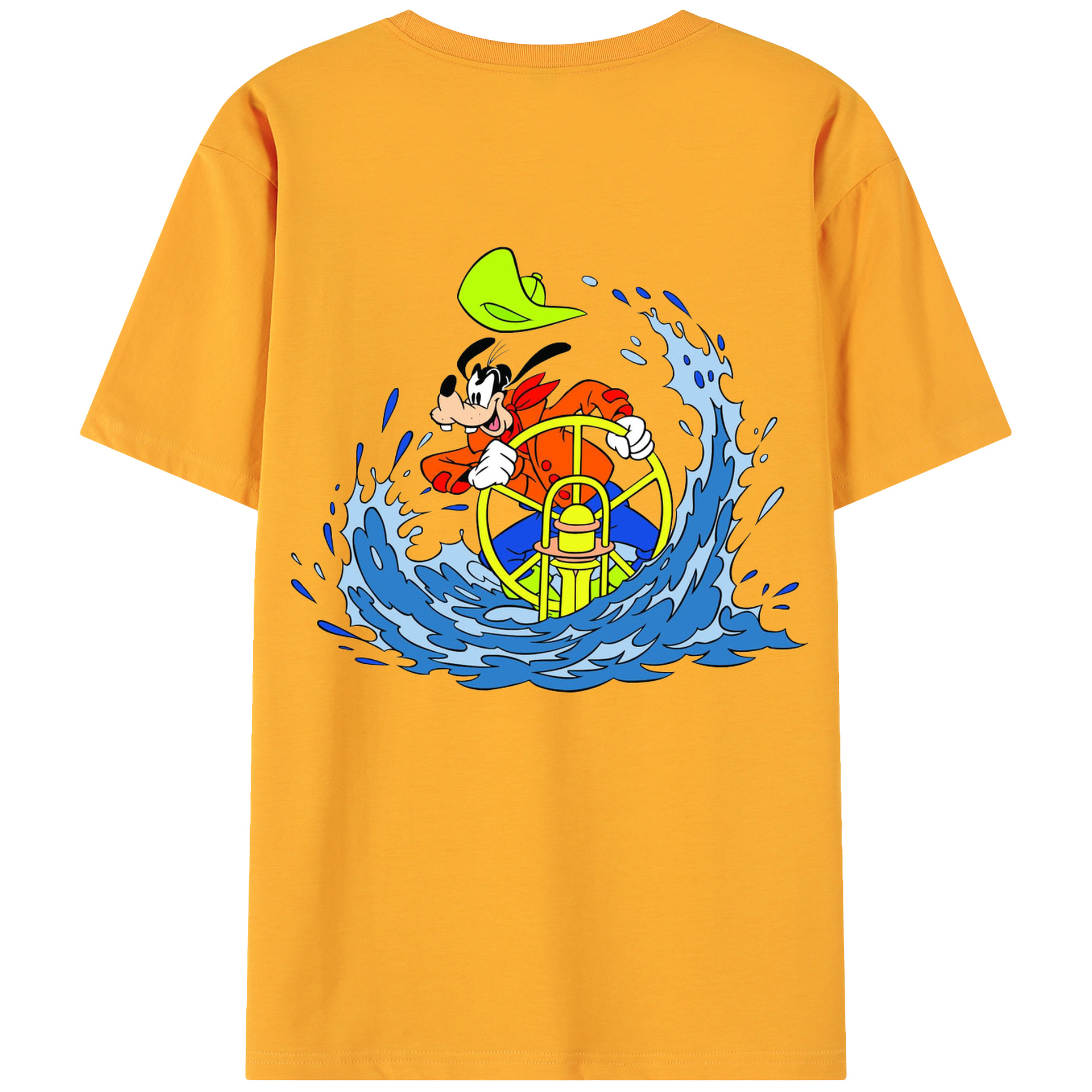 ミッキーマウス Mickey Mouse 綿100％ メンズ半袖Tシャツ（バックプリント） 通気性