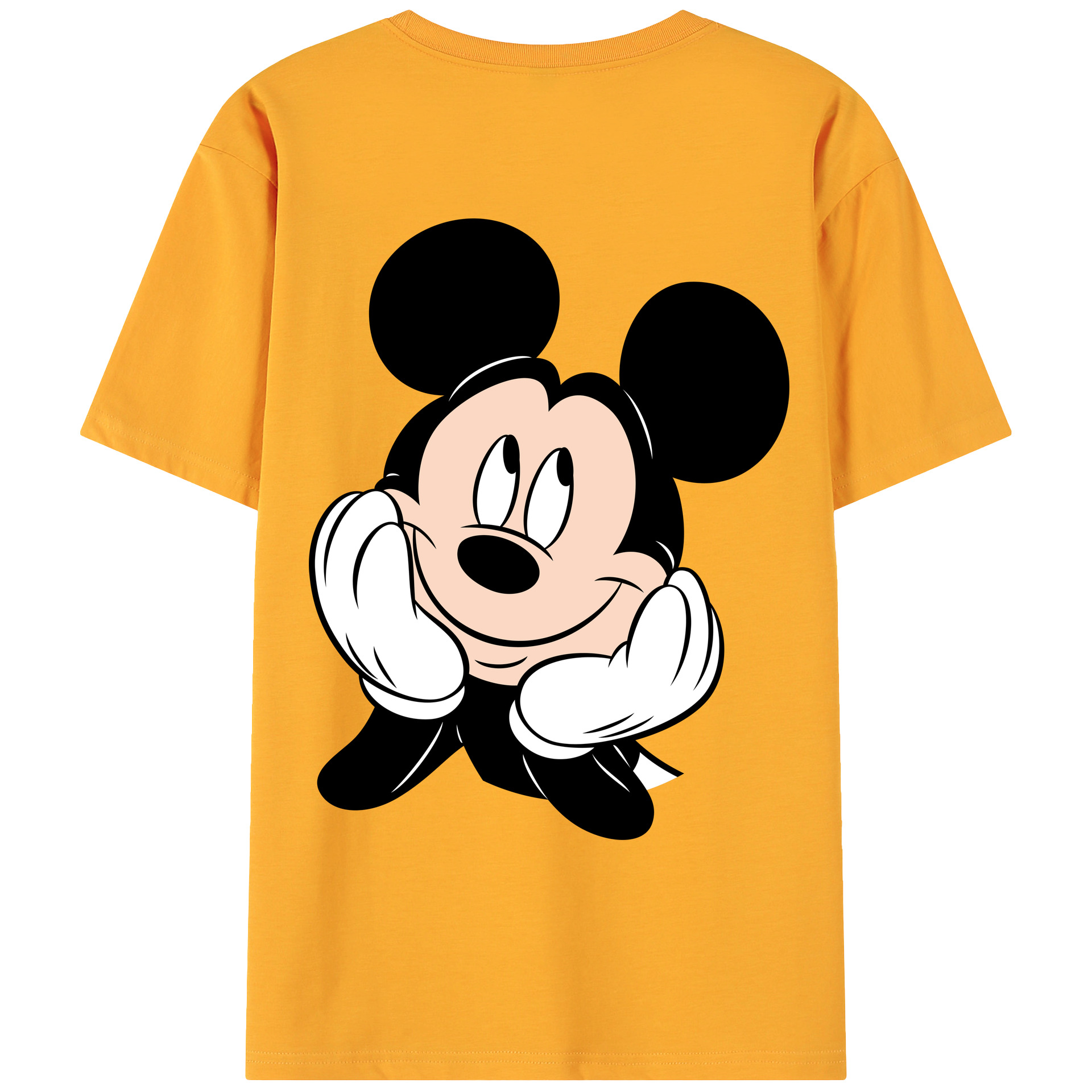 ミッキーマウス Mickey Mouse 綿100％ メンズ半袖Tシャツ（バックプリント） 通気性