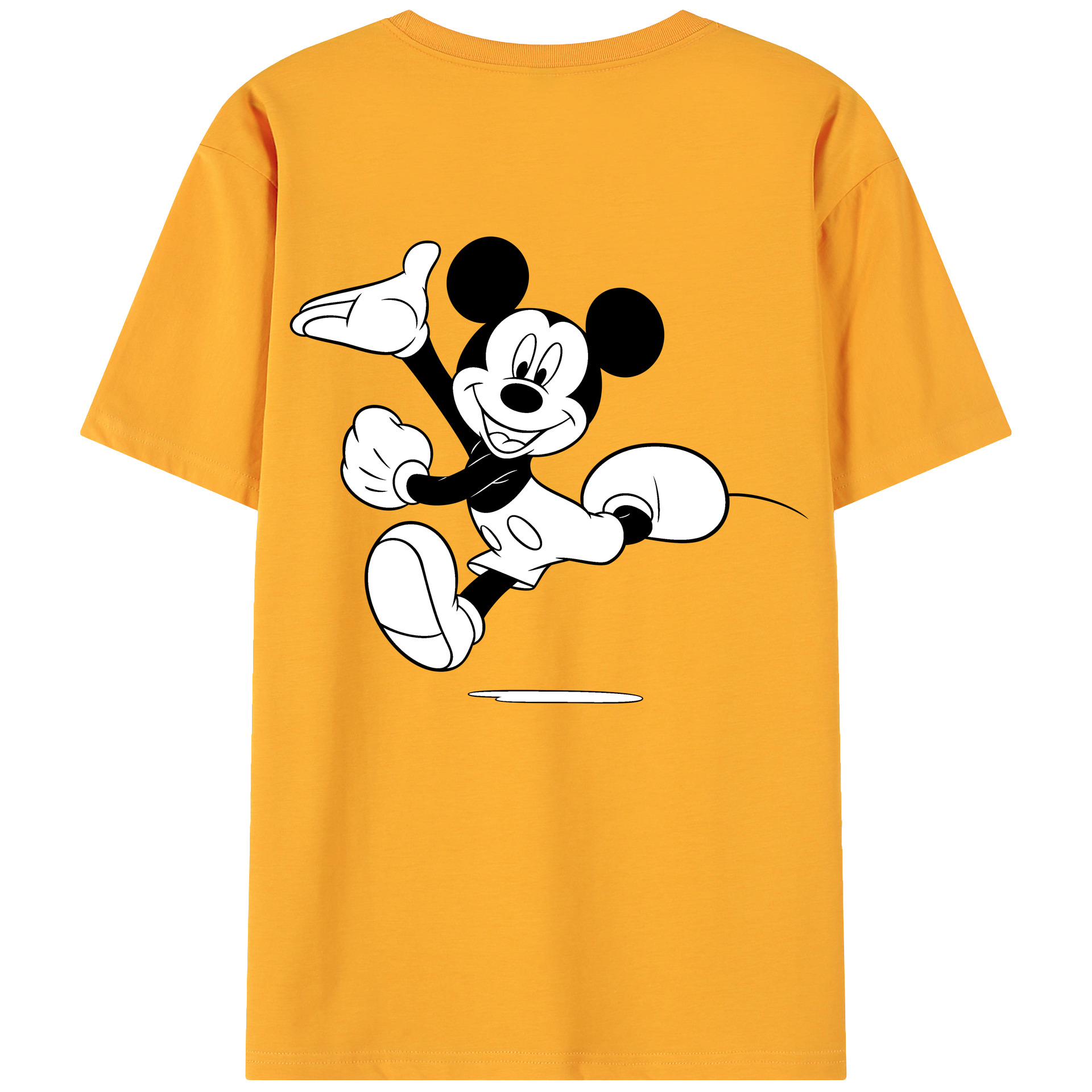 ミッキーマウス Mickey Mouse 綿100％ メンズ半袖Tシャツ（バックプリント） 通気性