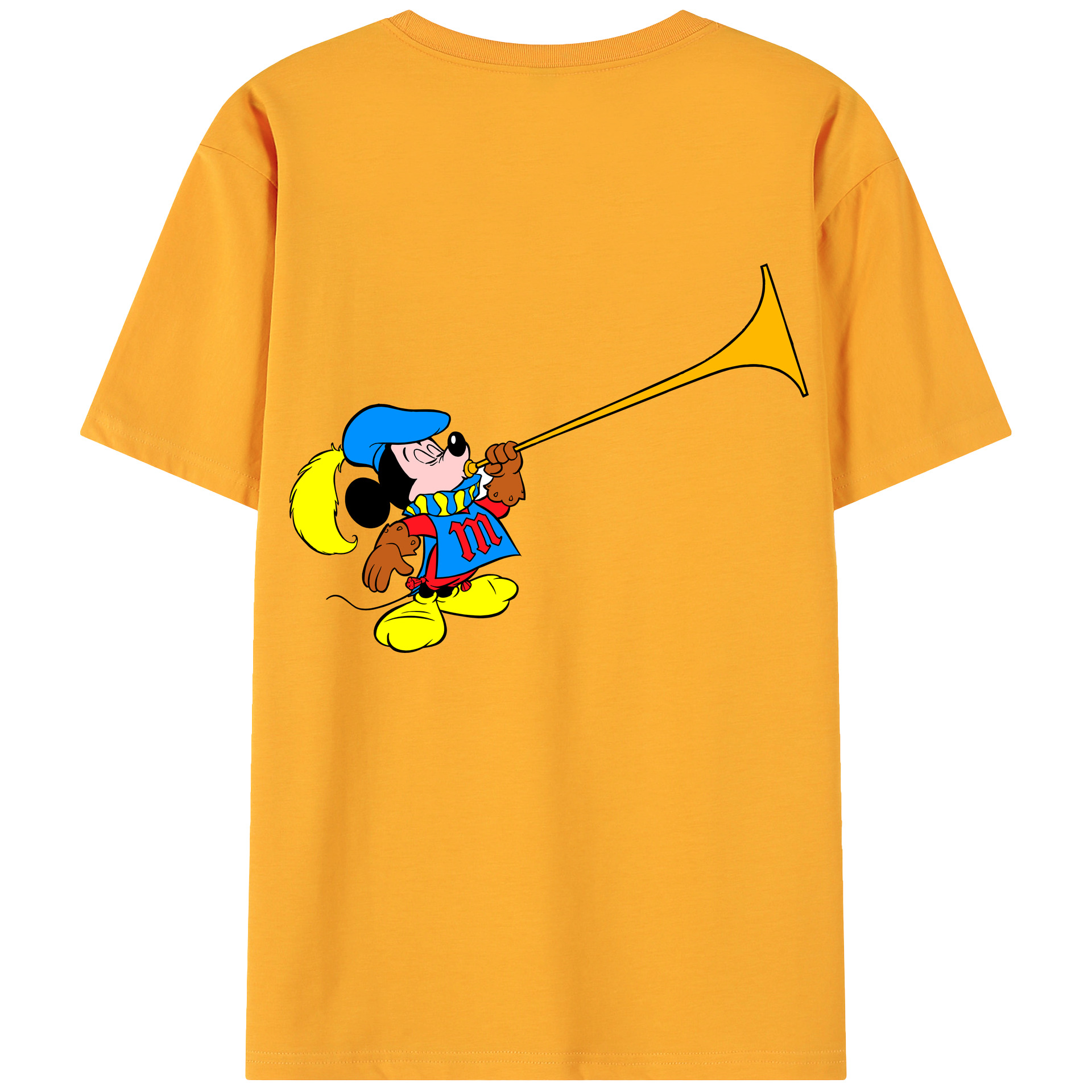ミッキーマウス Mickey Mouse 綿100％ メンズ半袖Tシャツ（バックプリント） 通気性