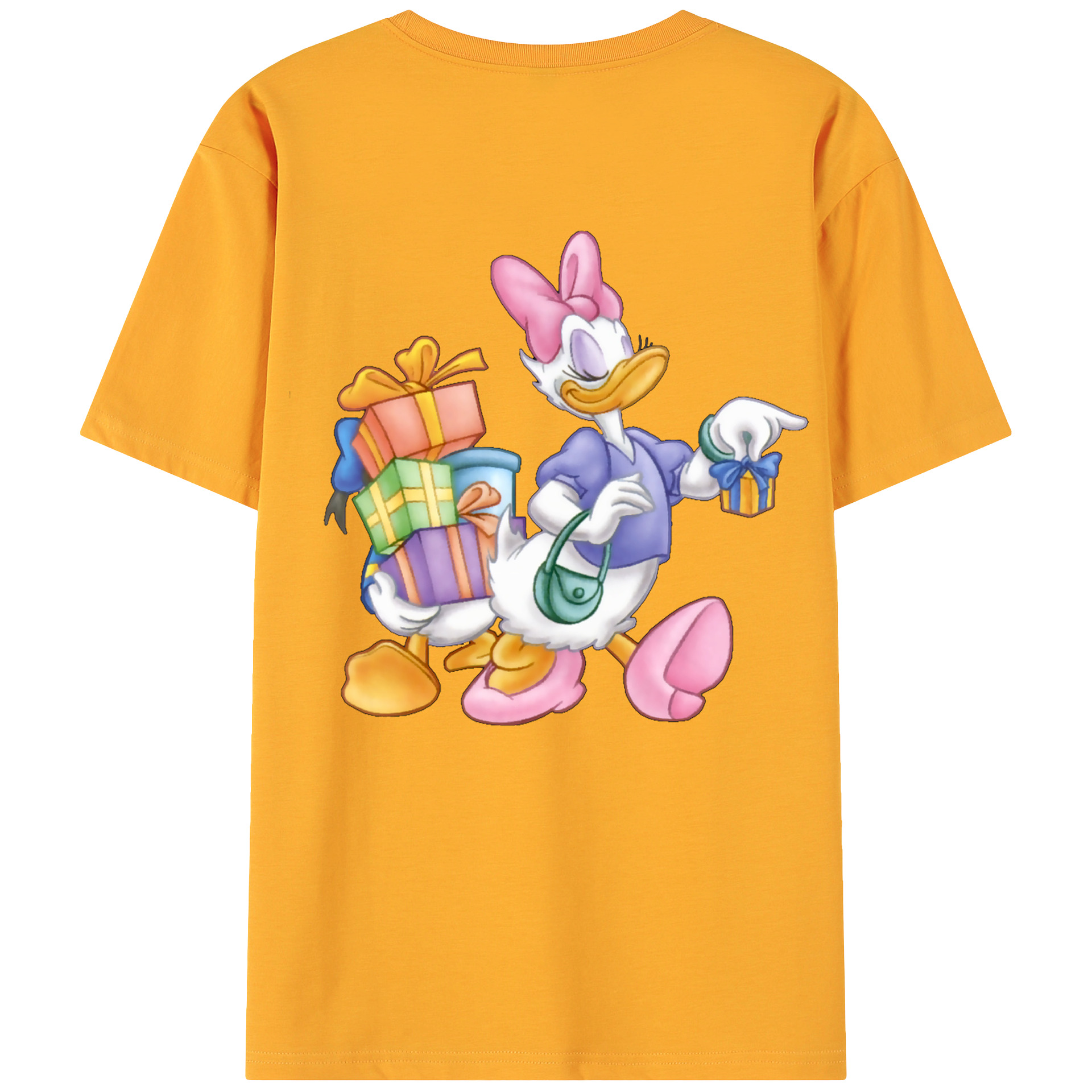ミッキーマウス Mickey Mouse 綿100％ メンズ半袖Tシャツ（バックプリント） 通気性