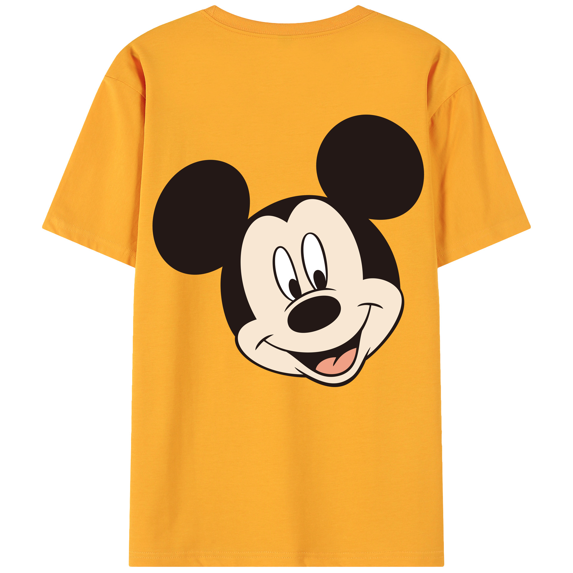 ミッキーマウス Mickey Mouse 綿100％ メンズ半袖Tシャツ（バックプリント） 通気性