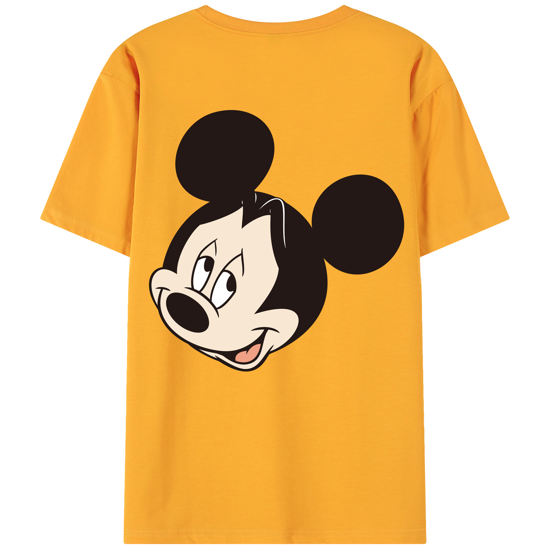 ミッキーマウス Mickey Mouse 綿100％ メンズ半袖Tシャツ（バックプリント） 通気性