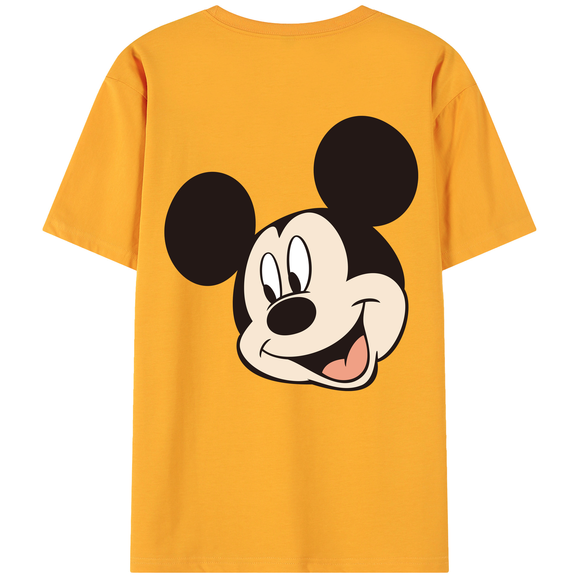 ミッキーマウス Mickey Mouse 綿100％ メンズ半袖Tシャツ（バックプリント） 通気性